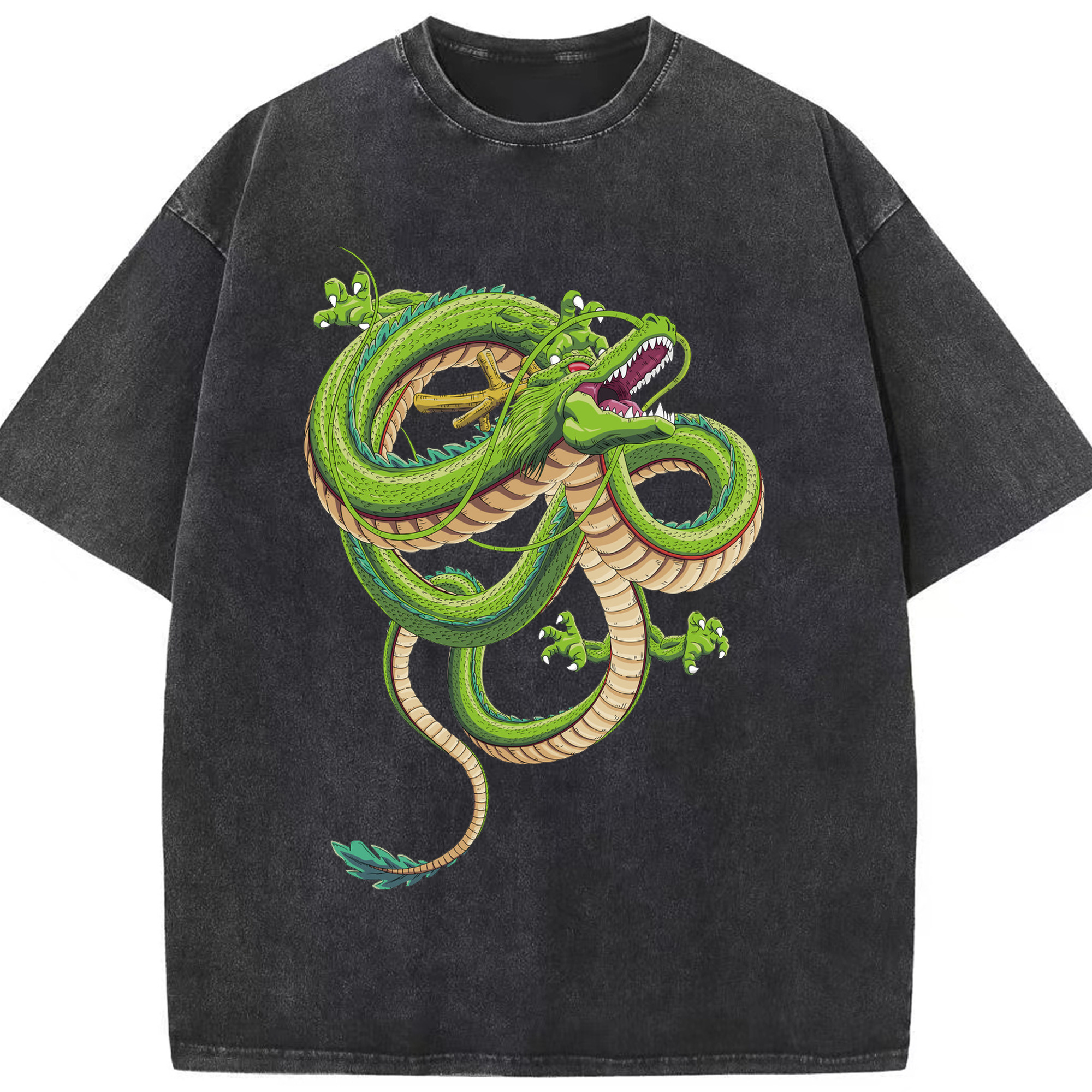 （画像用） ドラゴンボール 神龍 シェンロン DRAGON BALL Shenron 綿100% ヴィンテージ風 半袖Tシャツ（フロントプリント）