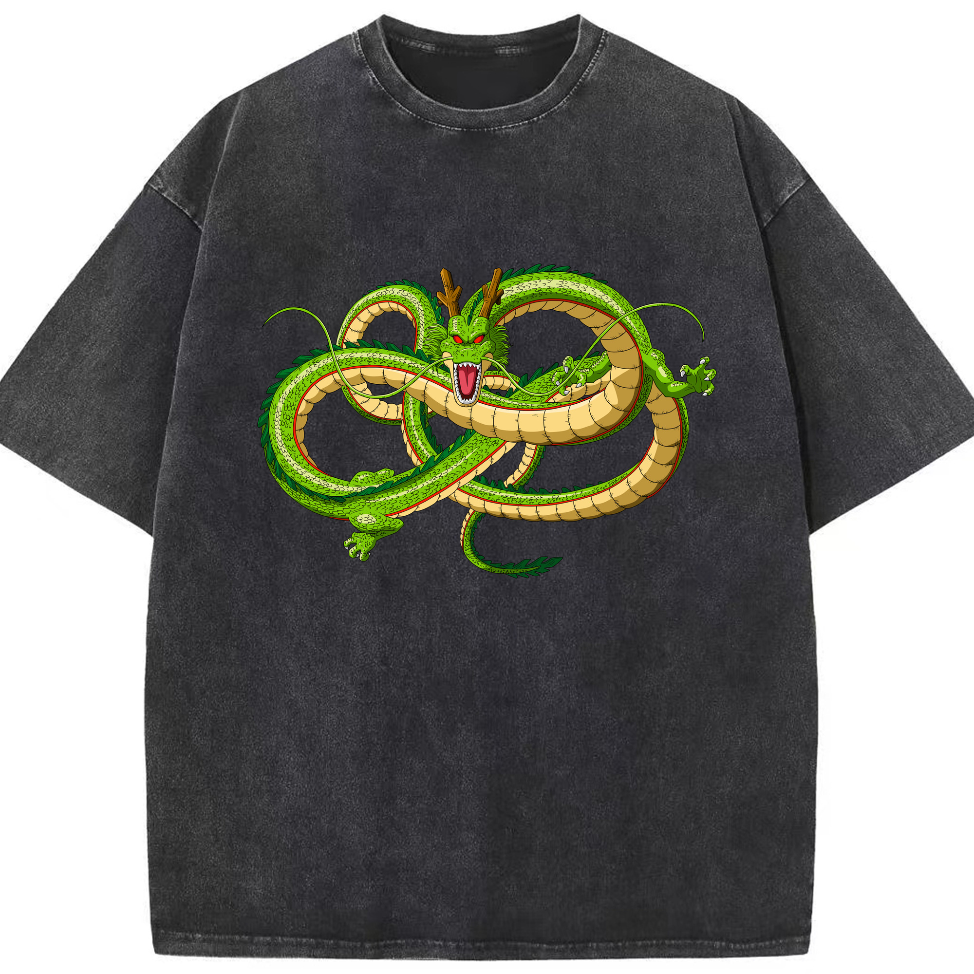 （画像用） ドラゴンボール 神龍 シェンロン DRAGON BALL Shenron 綿100% ヴィンテージ風 半袖Tシャツ（フロントプリント）