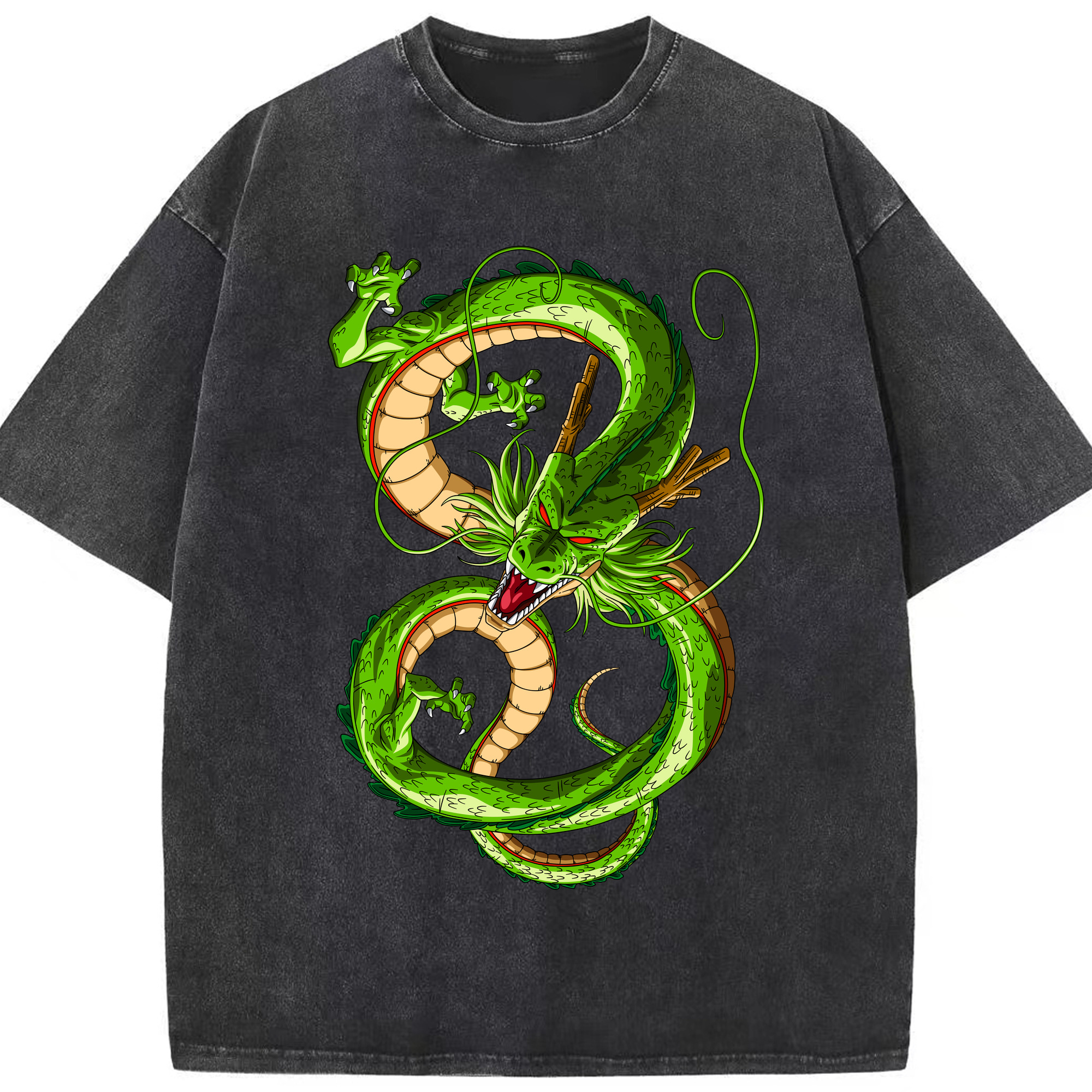 （画像用） ドラゴンボール 神龍 シェンロン DRAGON BALL Shenron 綿100% ヴィンテージ風 半袖Tシャツ（フロントプリント）