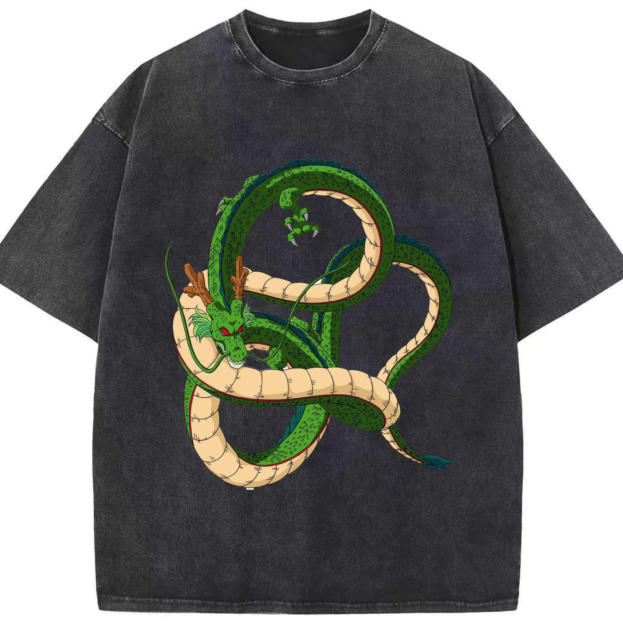 （画像用） ドラゴンボール 神龍 シェンロン DRAGON BALL Shenron 綿100% ヴィンテージ風 半袖Tシャツ（フロントプリント）