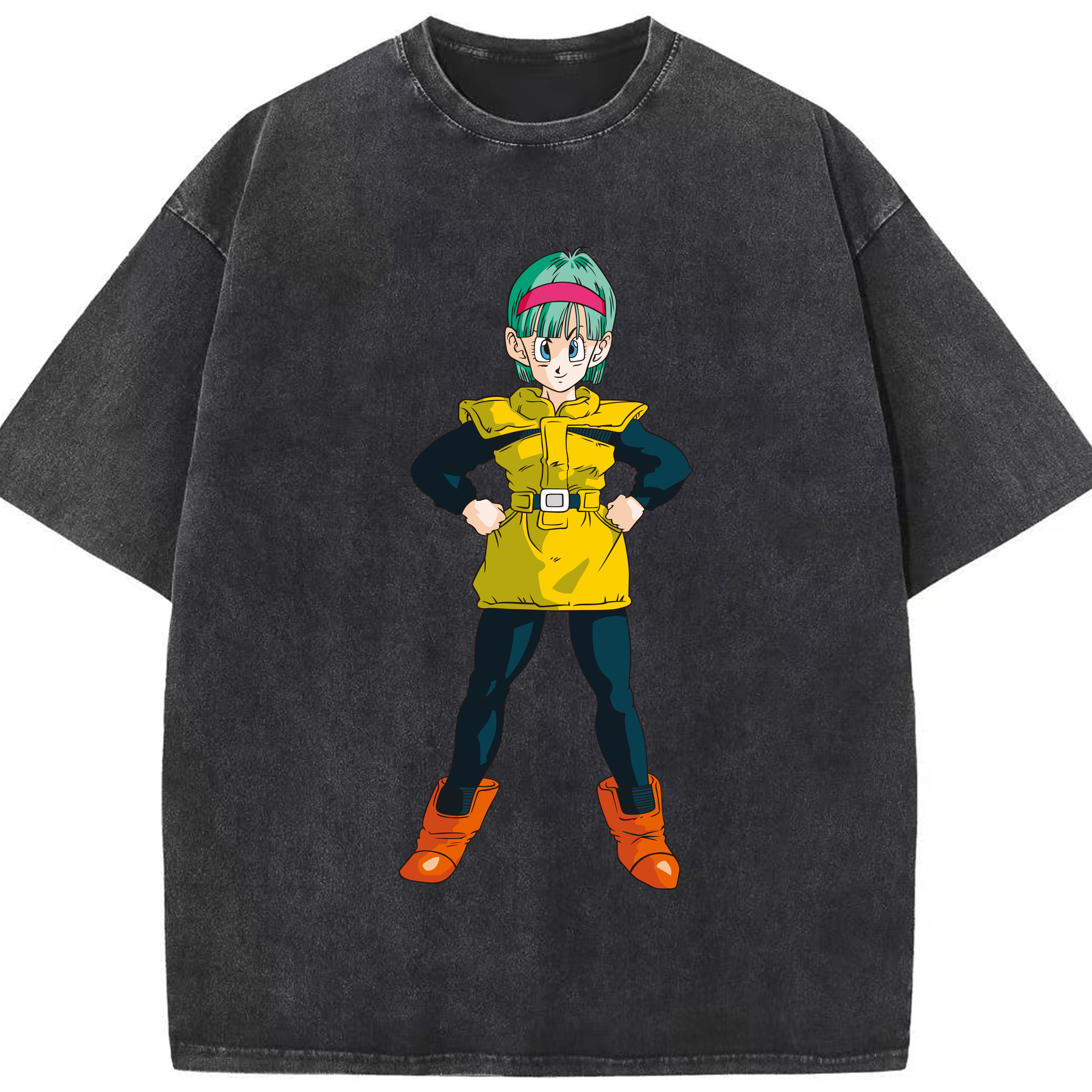 （画像用） ドラゴンボール ブルマ DRAGON BALL Bulma 綿100% ヴィンテージ風 半袖Tシャツ（フロントプリント）
