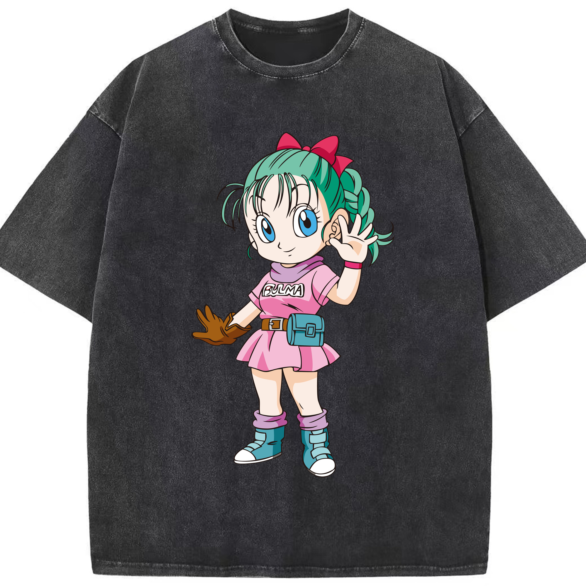 （画像用） ドラゴンボール ブルマ DRAGON BALL Bulma 綿100% ヴィンテージ風 半袖Tシャツ（フロントプリント）
