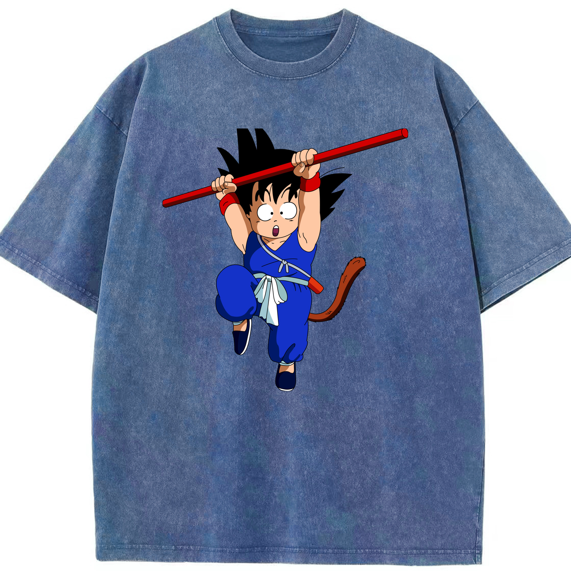 （画像用） ドラゴンボール 孫悟空（そん ごくう）Son Goku カカロット DRAGON BALL Kakarotto 綿100% ヴィンテージ風 半袖Tシャツ（フロントプリント）