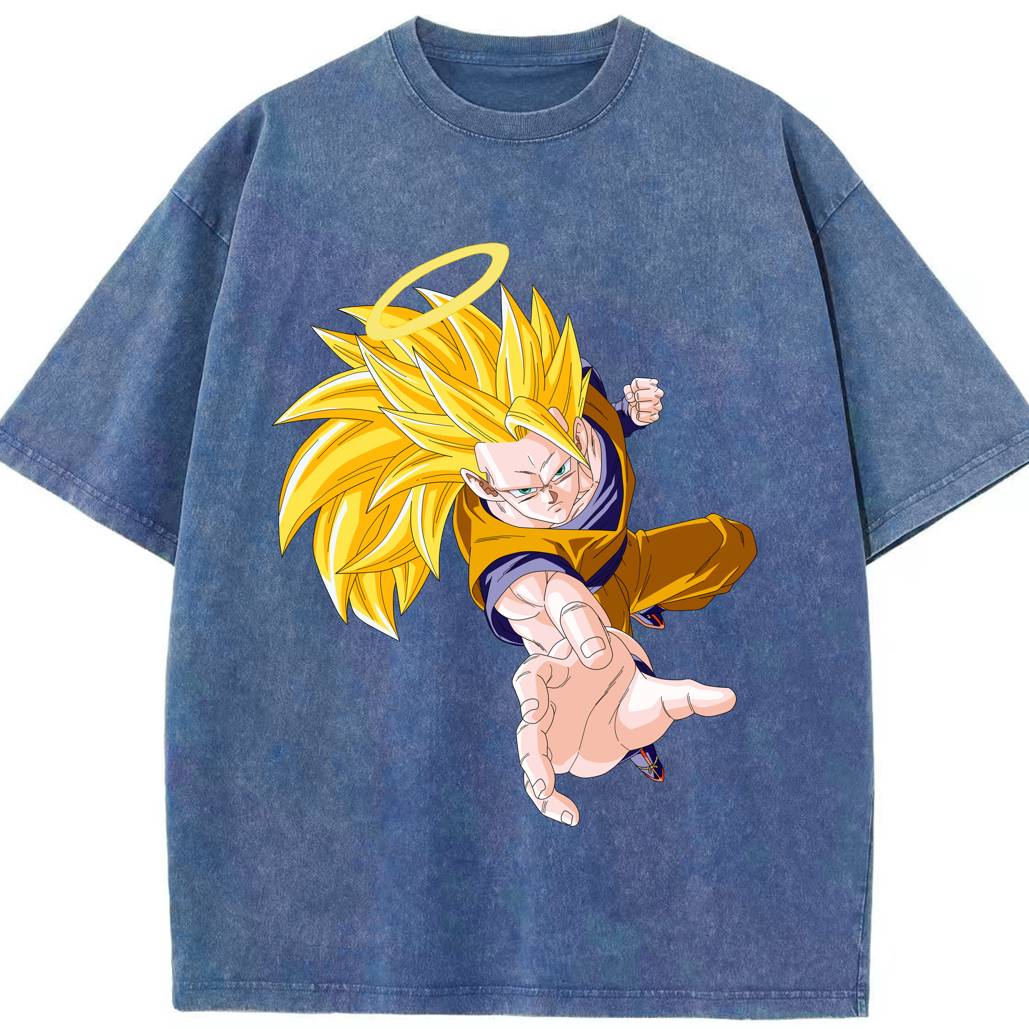 （画像用） ドラゴンボール 孫悟空（そん ごくう）Son Goku カカロット DRAGON BALL Kakarotto 綿100% ヴィンテージ風 半袖Tシャツ（フロントプリント）
