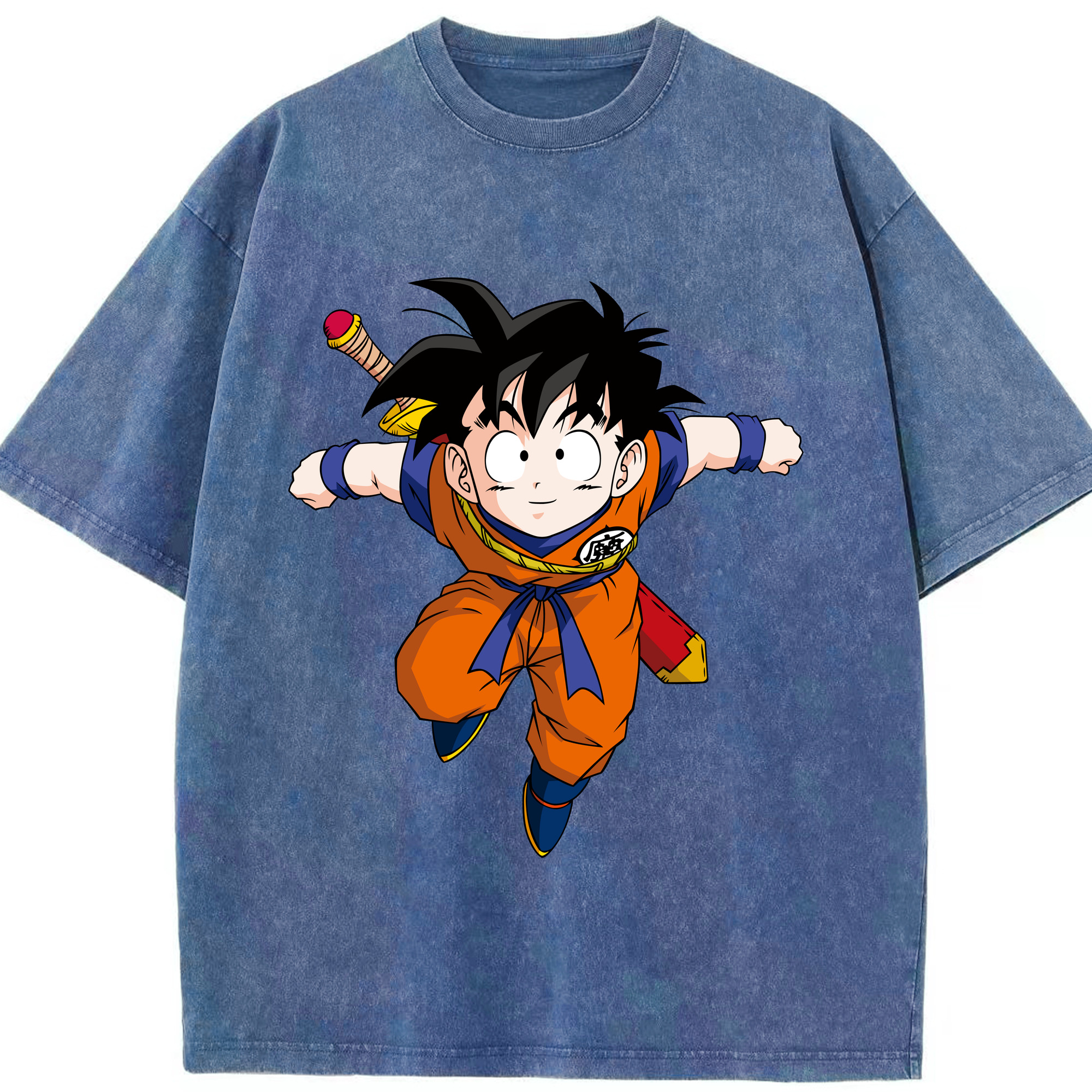 （画像用） ドラゴンボール 孫悟空（そん ごくう）Son Goku カカロット DRAGON BALL Kakarotto 綿100% ヴィンテージ風 半袖Tシャツ（フロントプリント）