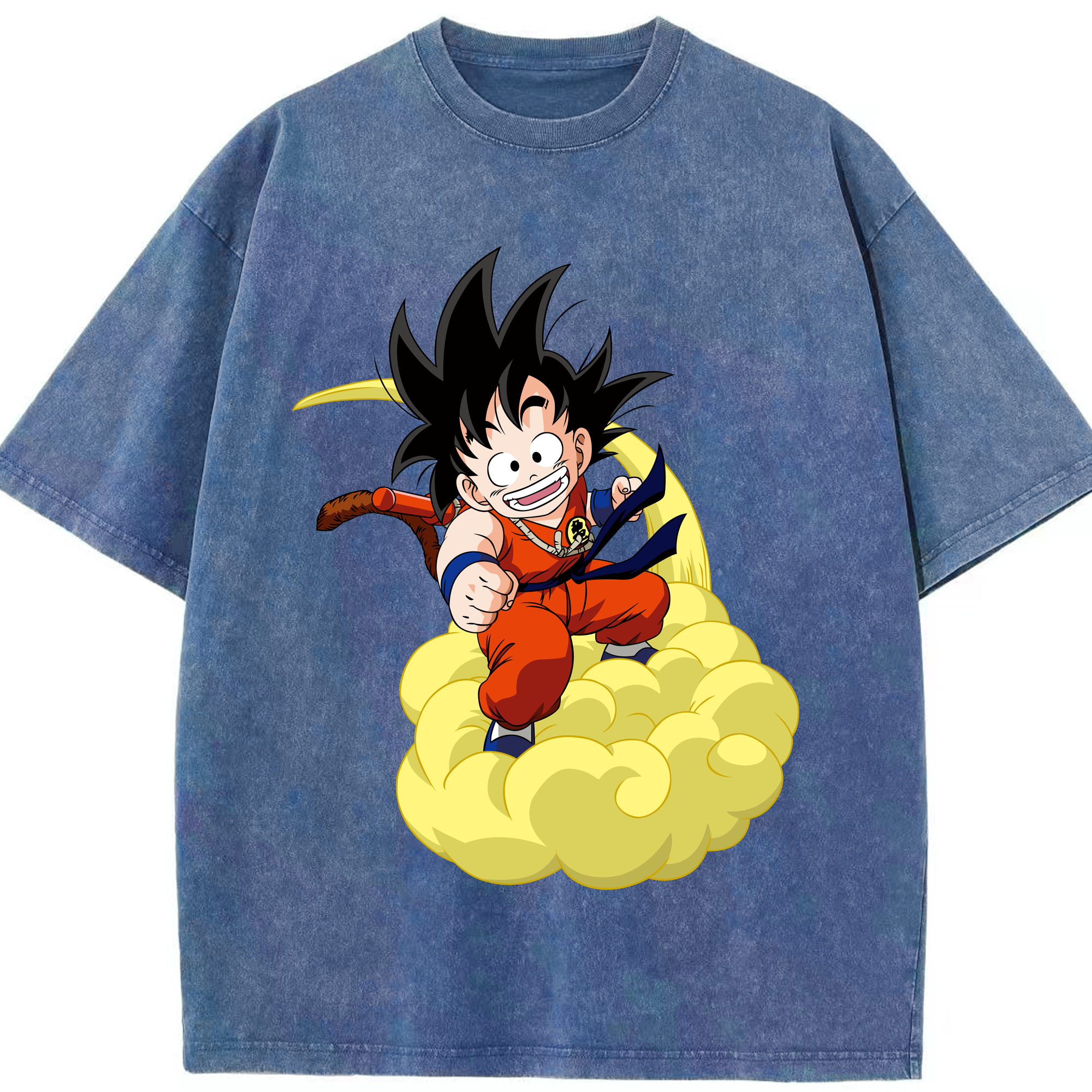 （画像用） ドラゴンボール 孫悟空（そん ごくう）Son Goku カカロット DRAGON BALL Kakarotto 綿100% ヴィンテージ風 半袖Tシャツ（フロントプリント）
