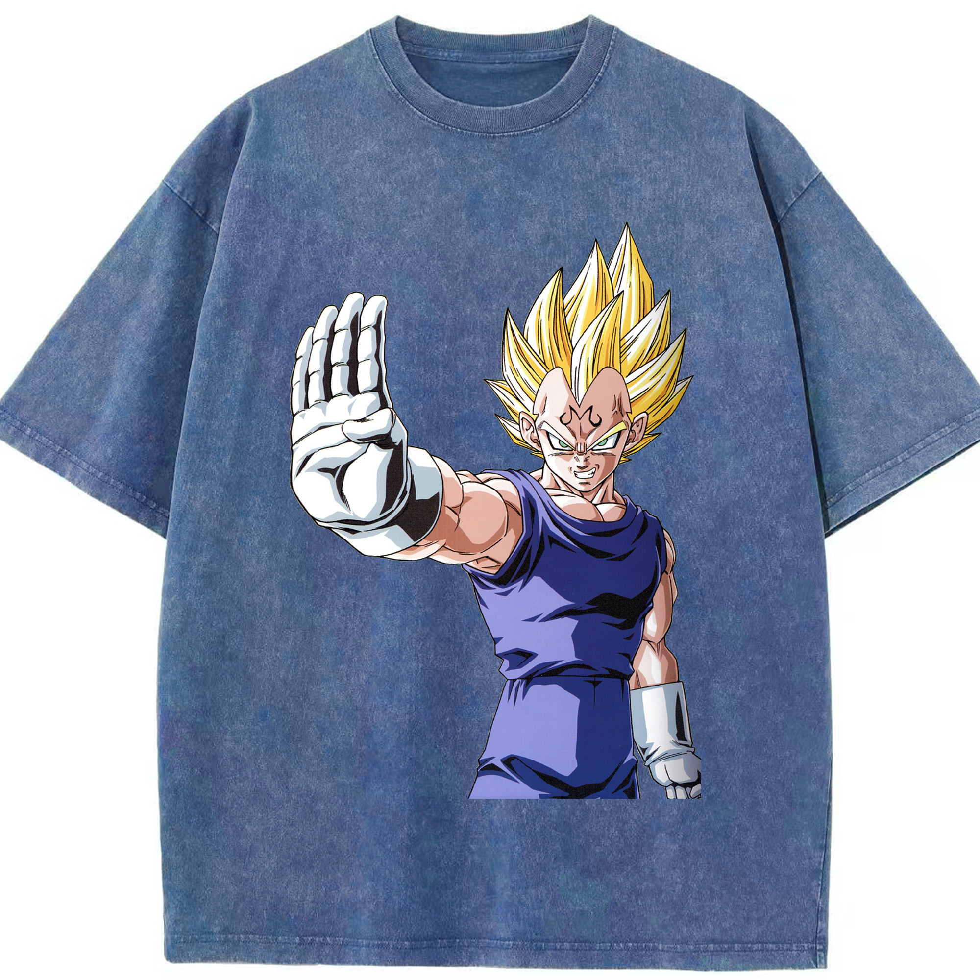 （画像用） ドラゴンボール ベジータ四世（Bejīta Yonsei）DRAGON BALL Vegeta IV 綿100% ヴィンテージ風 半袖Tシャツ（フロントプリント）