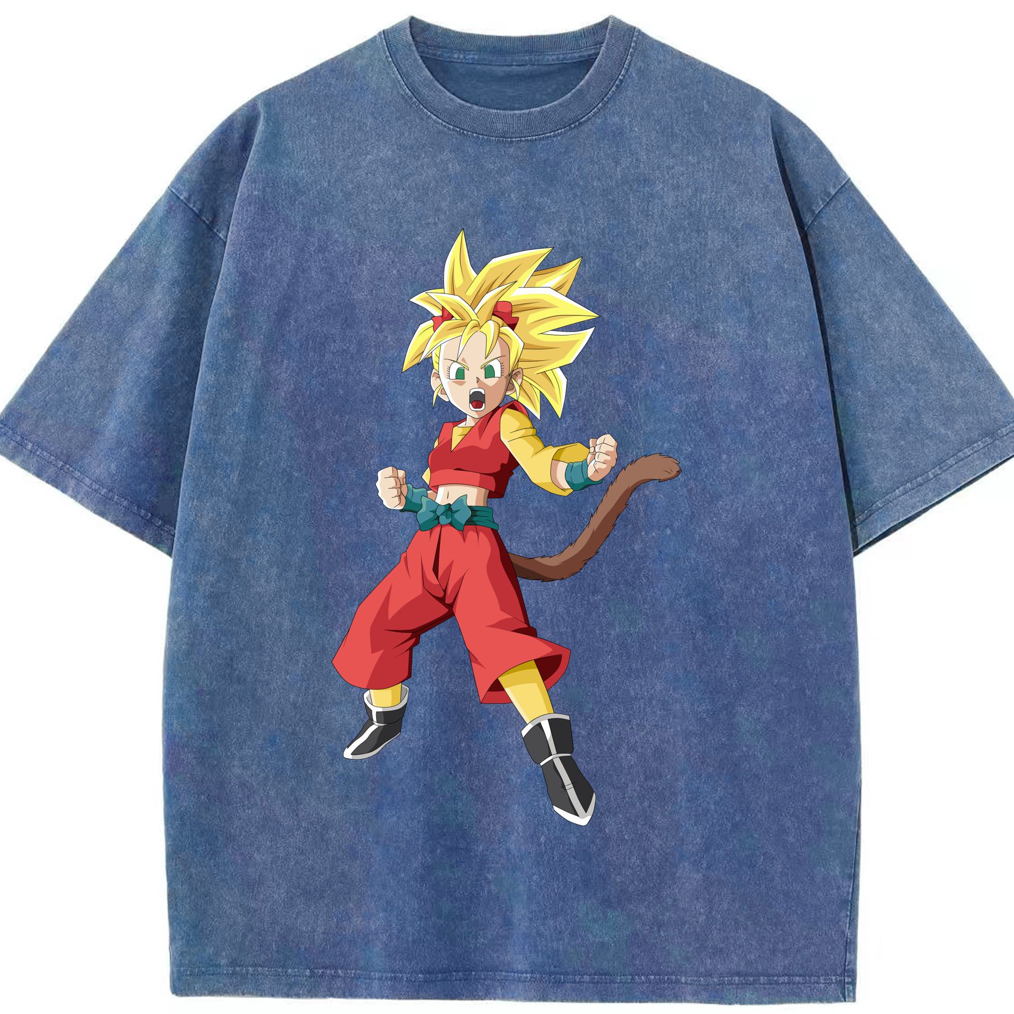（画像用） ドラゴンボール カリフラ DRAGON BALL Caulifla 綿100% ヴィンテージ風 半袖Tシャツ（フロントプリント）