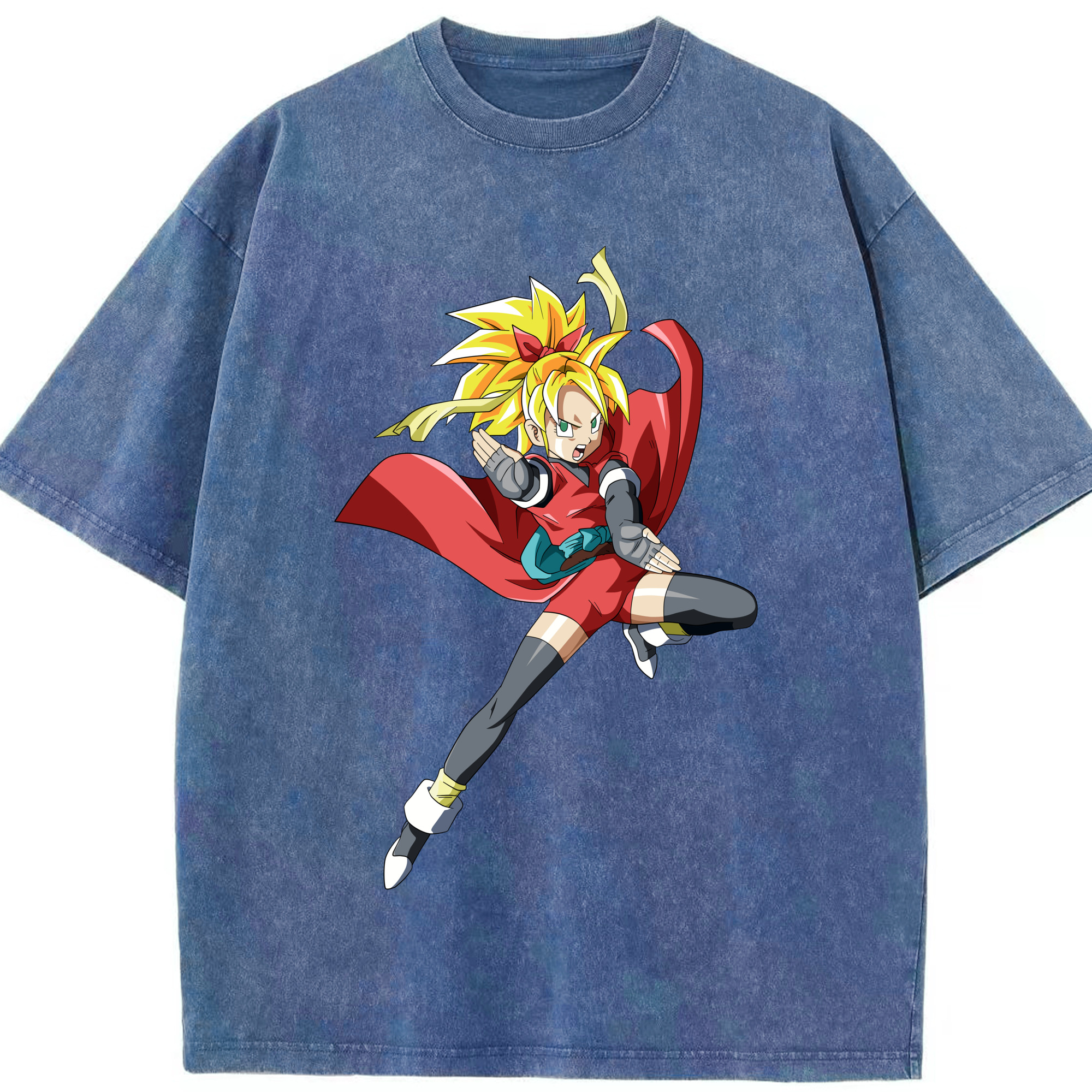 （画像用） ドラゴンボール カリフラ DRAGON BALL Caulifla 綿100% ヴィンテージ風 半袖Tシャツ（フロントプリント）