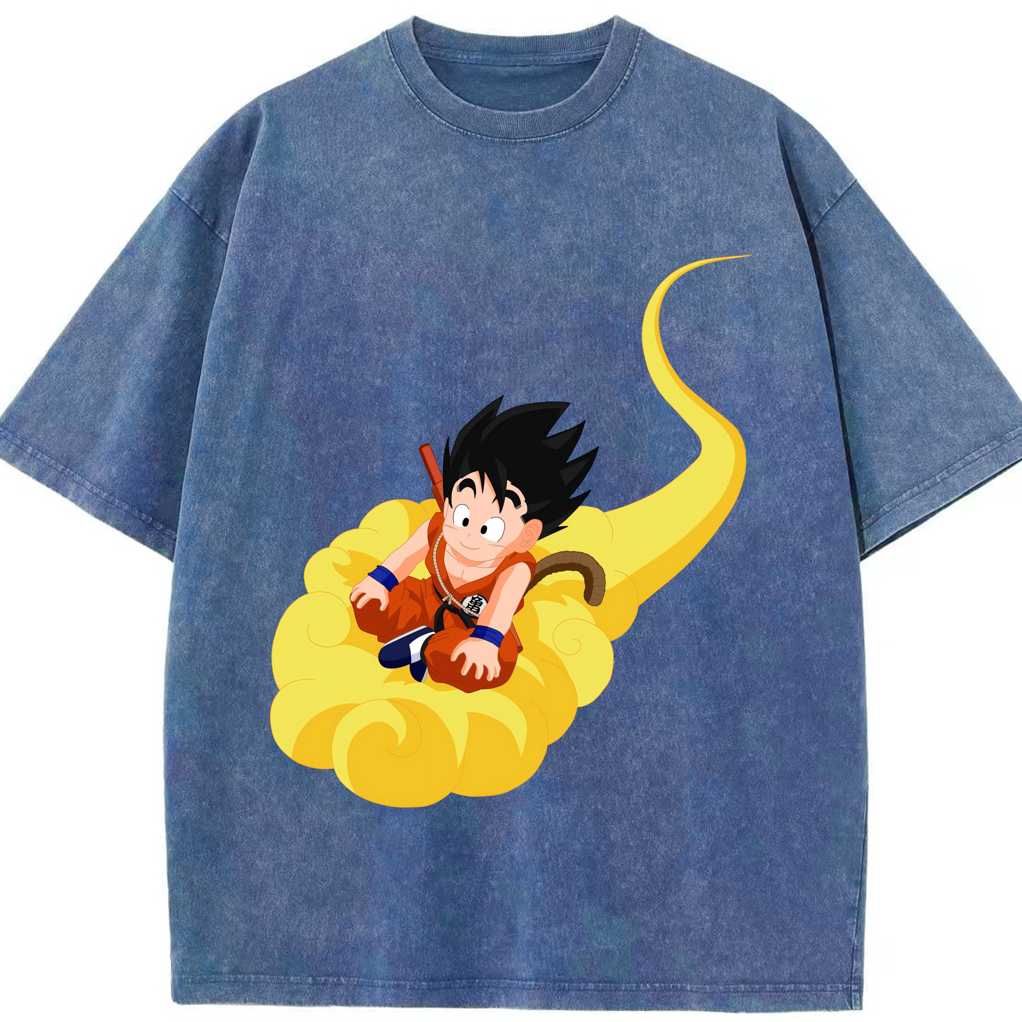 （画像用） ドラゴンボール 孫悟空（そん ごくう）Son Goku カカロット DRAGON BALL Kakarotto 綿100% ヴィンテージ風 半袖Tシャツ（フロントプリント）