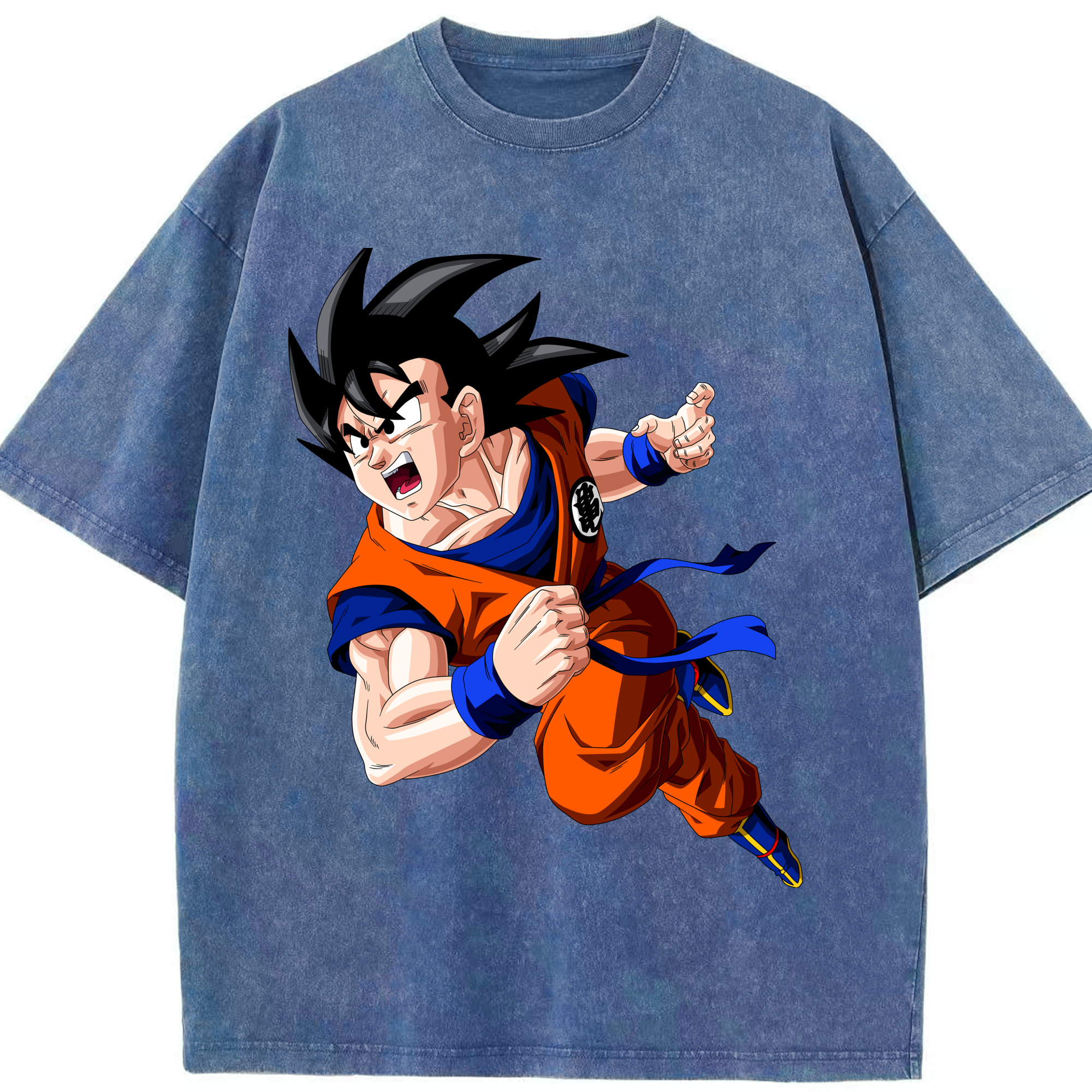 （画像用） ドラゴンボール 孫悟空（そん ごくう）Son Goku カカロット DRAGON BALL Kakarotto 綿100% ヴィンテージ風 半袖Tシャツ（フロントプリント）