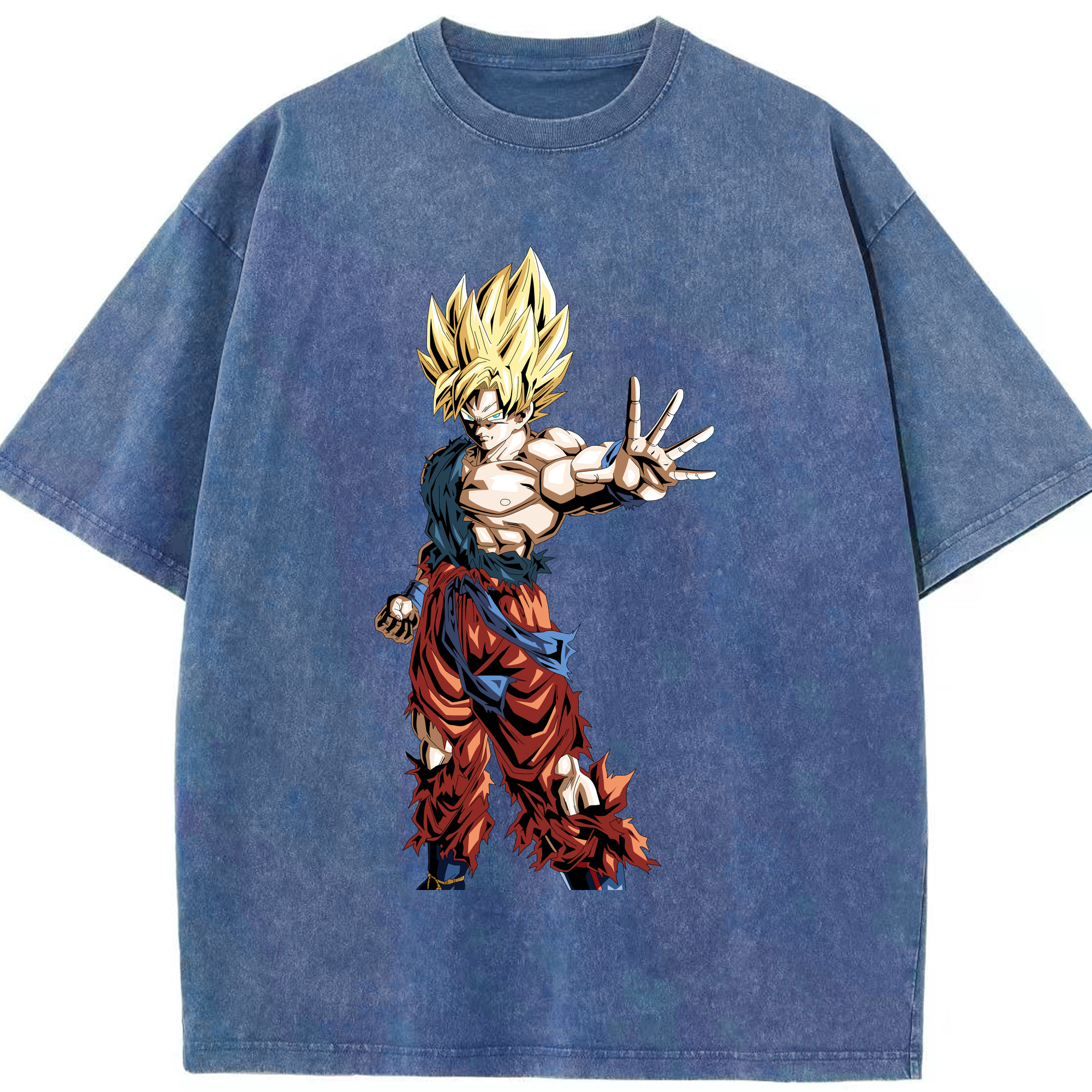 （画像用） ドラゴンボール 孫悟空（そん ごくう）Son Goku カカロット DRAGON BALL Kakarotto 綿100% ヴィンテージ風 半袖Tシャツ（フロントプリント）
