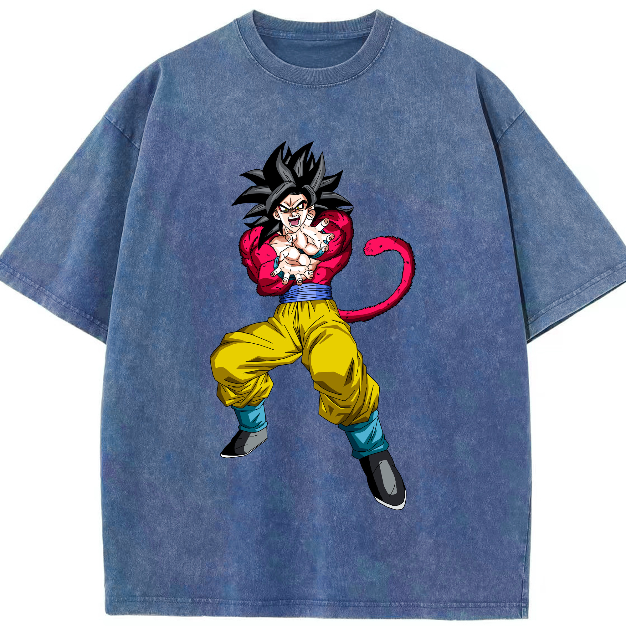 （画像用） ドラゴンボール 孫悟空（そん ごくう）Son Goku カカロット DRAGON BALL Kakarotto 綿100% ヴィンテージ風 半袖Tシャツ（フロントプリント）