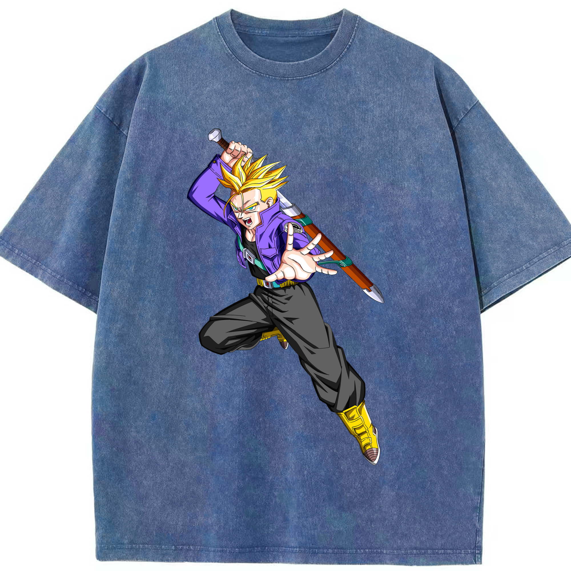 （画像用） ドラゴンボール トランクス（Torankusu）DRAGON BALL Trunks 綿100% ヴィンテージ風 半袖Tシャツ（フロントプリント）