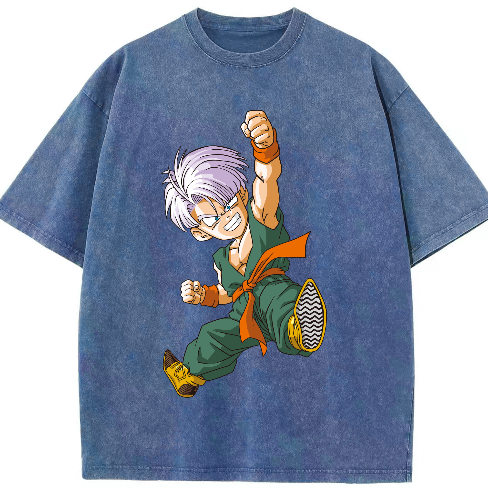 （画像用） ドラゴンボール トランクス（Torankusu）DRAGON BALL Trunks 綿100% ヴィンテージ風 半袖Tシャツ（フロントプリント）