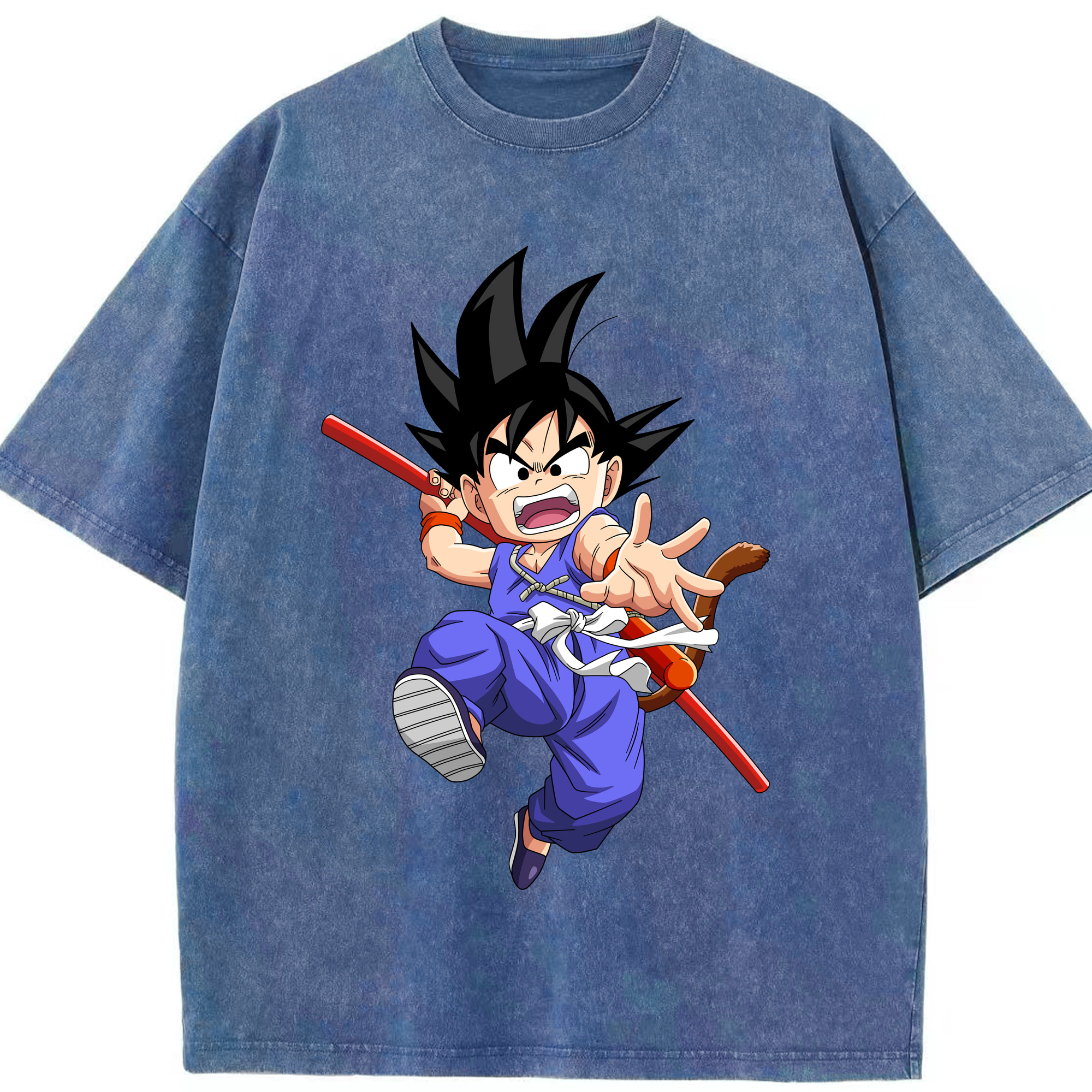 （画像用） ドラゴンボール 孫悟空（そん ごくう）Son Goku カカロット DRAGON BALL Kakarotto 綿100% ヴィンテージ風 半袖Tシャツ（フロントプリント）