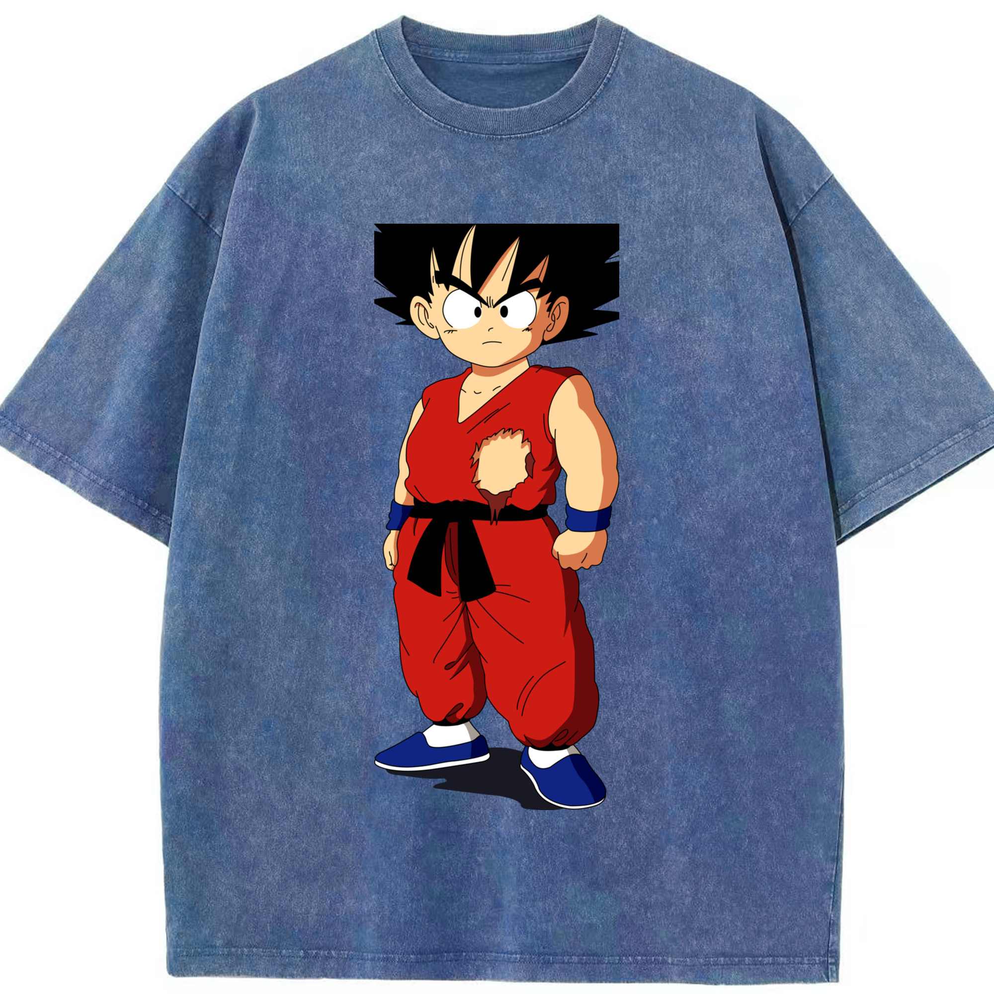 （画像用） ドラゴンボール 孫悟空（そん ごくう）Son Goku カカロット DRAGON BALL Kakarotto 綿100% ヴィンテージ風 半袖Tシャツ（フロントプリント）