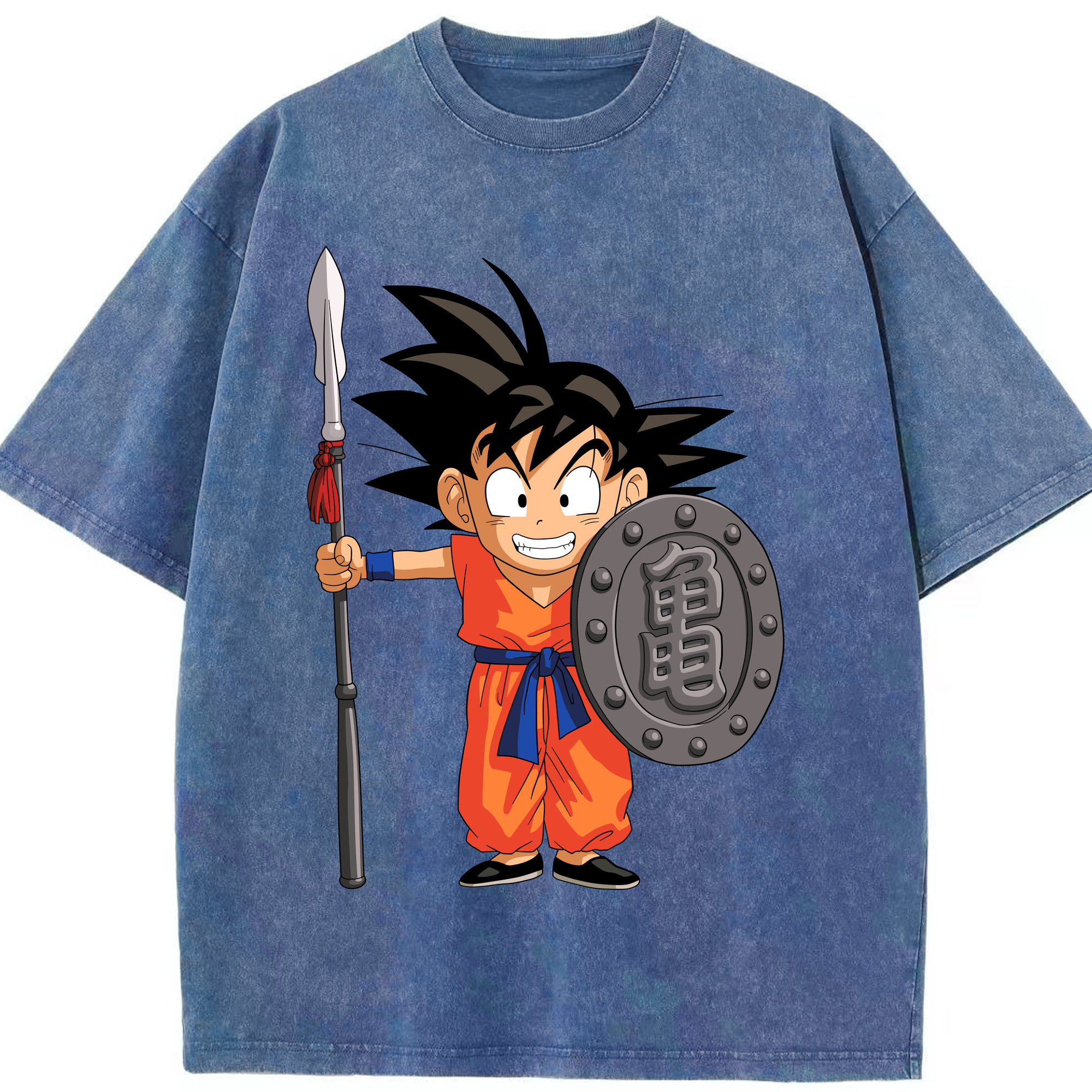 （画像用） ドラゴンボール 孫悟空（そん ごくう）Son Goku カカロット DRAGON BALL Kakarotto 綿100% ヴィンテージ風 半袖Tシャツ（フロントプリント）