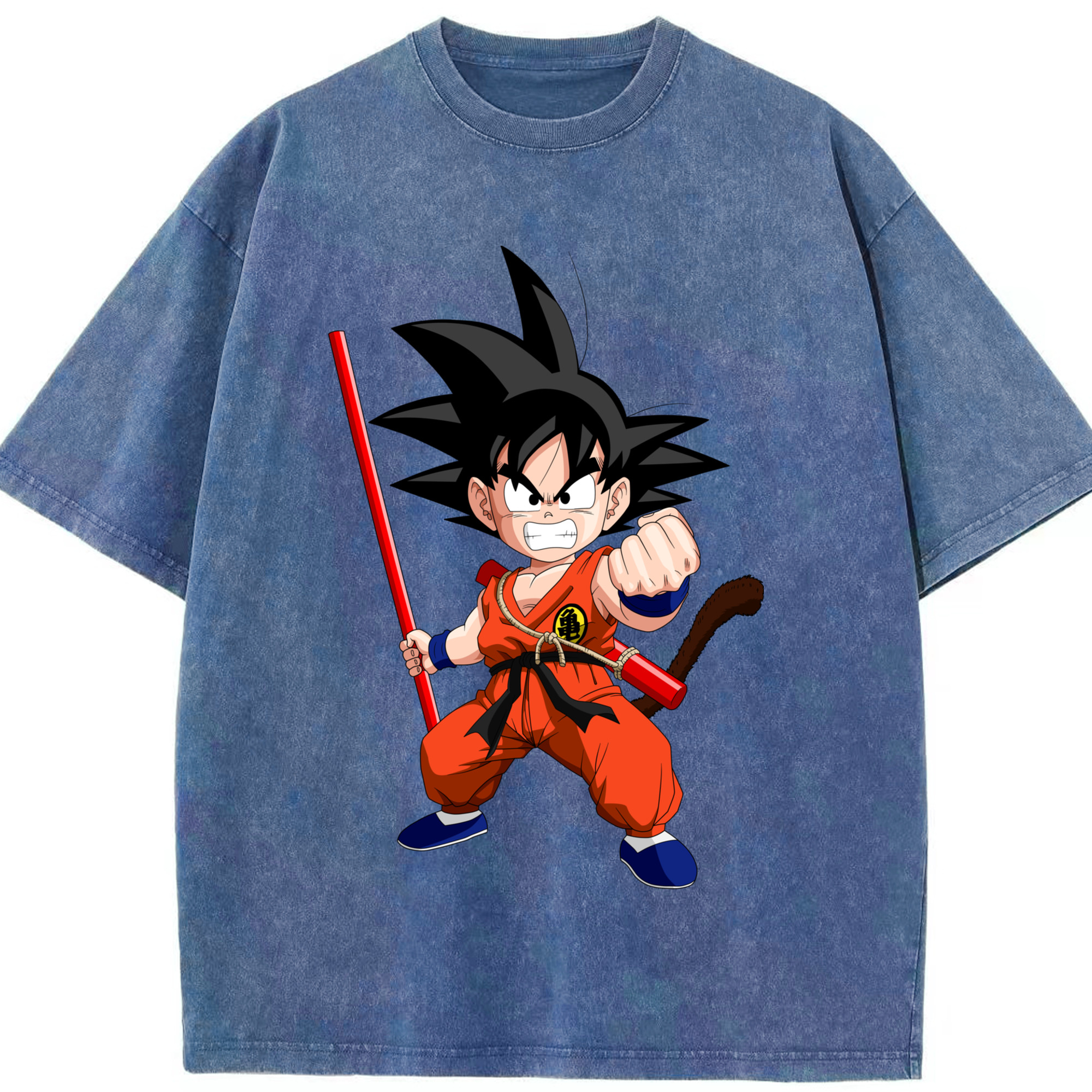 （画像用） ドラゴンボール 孫悟空（そん ごくう）Son Goku カカロット DRAGON BALL Kakarotto 綿100% ヴィンテージ風 半袖Tシャツ（フロントプリント）