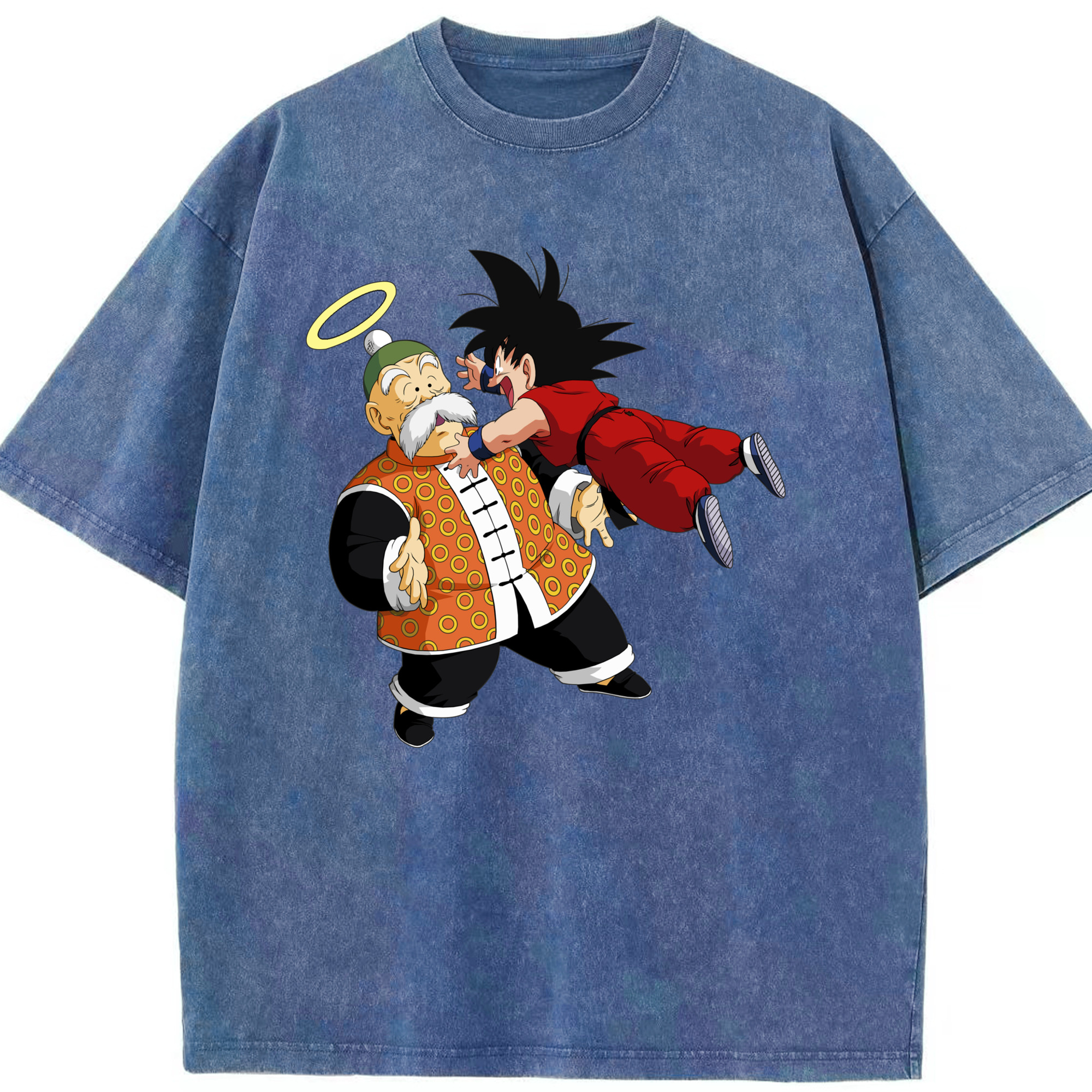 （画像用） ドラゴンボール 孫悟空（そん ごくう）Son Goku カカロット DRAGON BALL Kakarotto 綿100% ヴィンテージ風 半袖Tシャツ（フロントプリント）