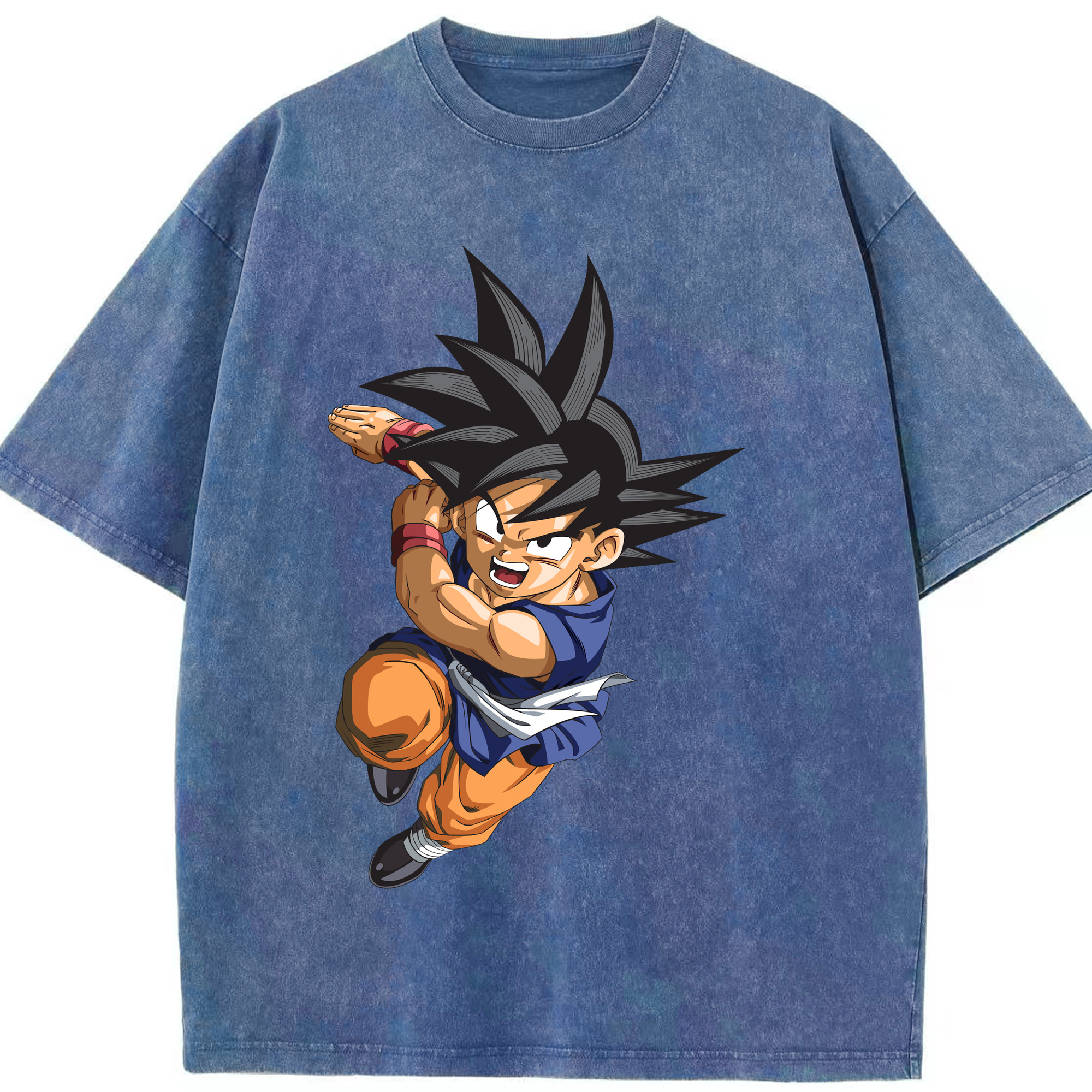 （画像用） ドラゴンボール 孫悟空（そん ごくう）Son Goku カカロット DRAGON BALL Kakarotto 綿100% ヴィンテージ風 半袖Tシャツ（フロントプリント）