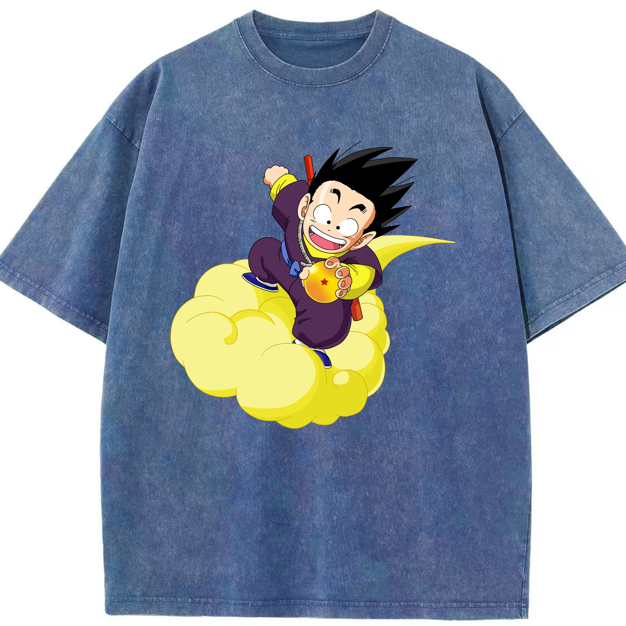 （画像用） ドラゴンボール 孫悟空（そん ごくう）Son Goku カカロット DRAGON BALL Kakarotto 綿100% ヴィンテージ風 半袖Tシャツ（フロントプリント）