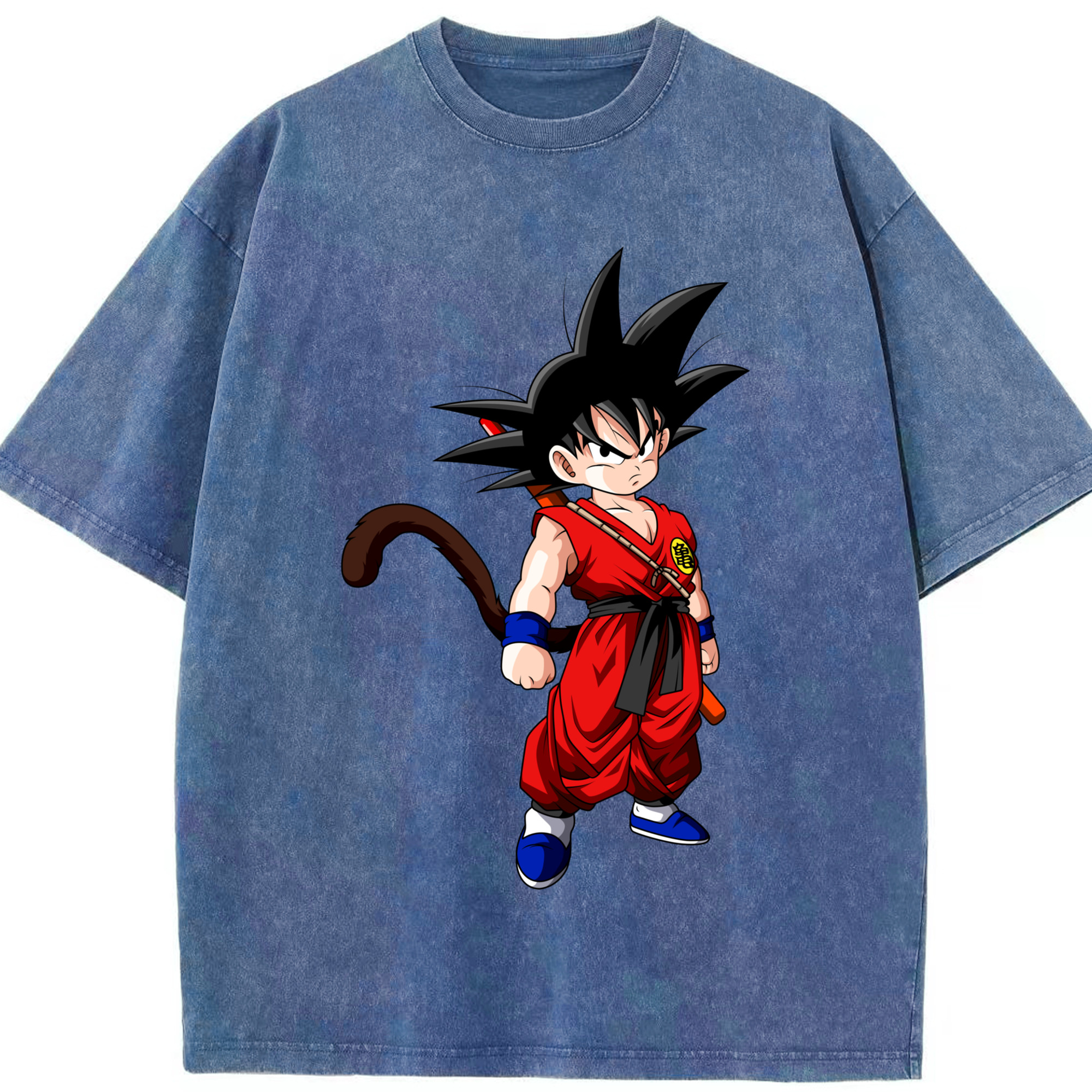 （画像用） ドラゴンボール 孫悟空（そん ごくう）Son Goku カカロット DRAGON BALL Kakarotto 綿100% ヴィンテージ風 半袖Tシャツ（フロントプリント）