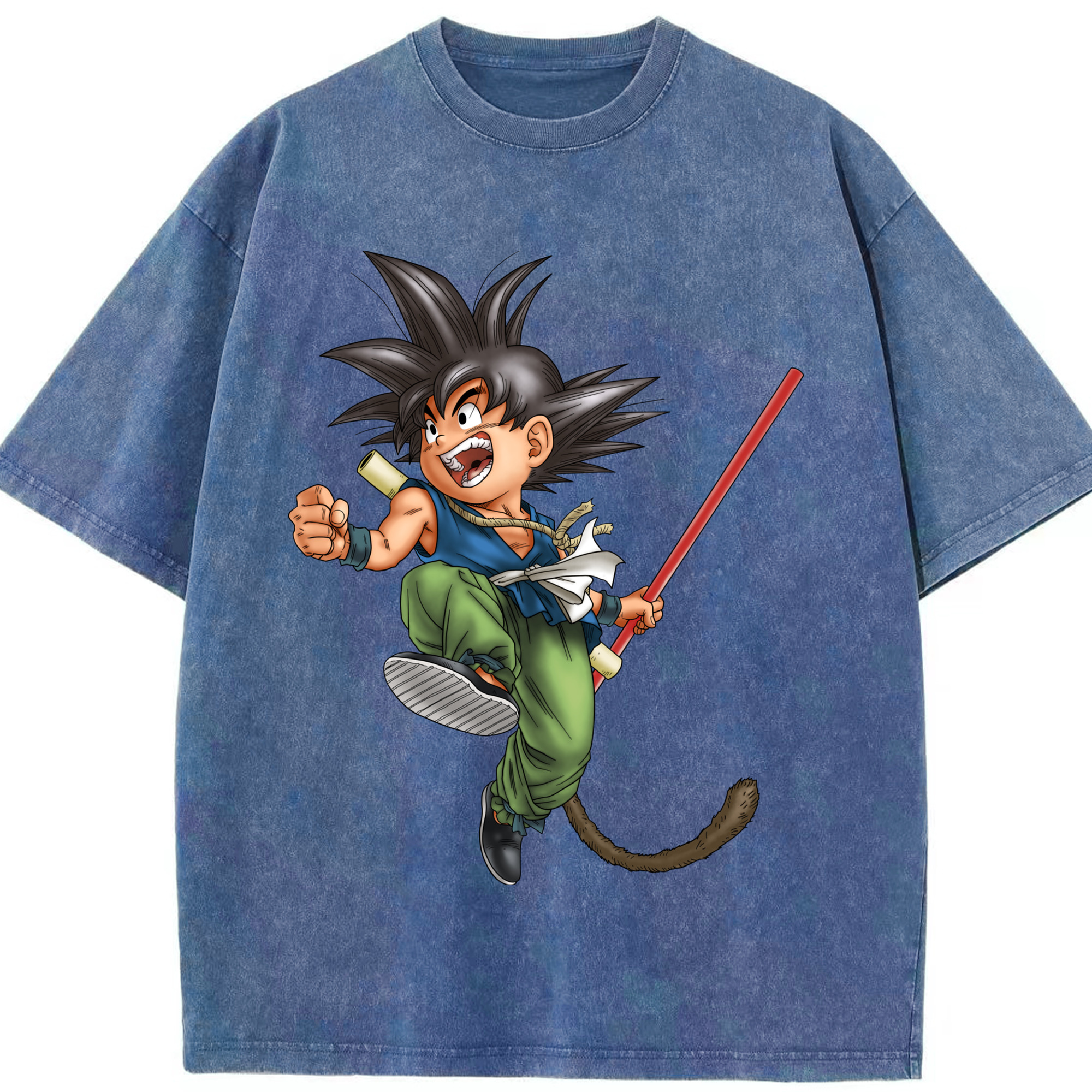 （画像用） ドラゴンボール 孫悟空（そん ごくう）Son Goku カカロット DRAGON BALL Kakarotto 綿100% ヴィンテージ風 半袖Tシャツ（フロントプリント）