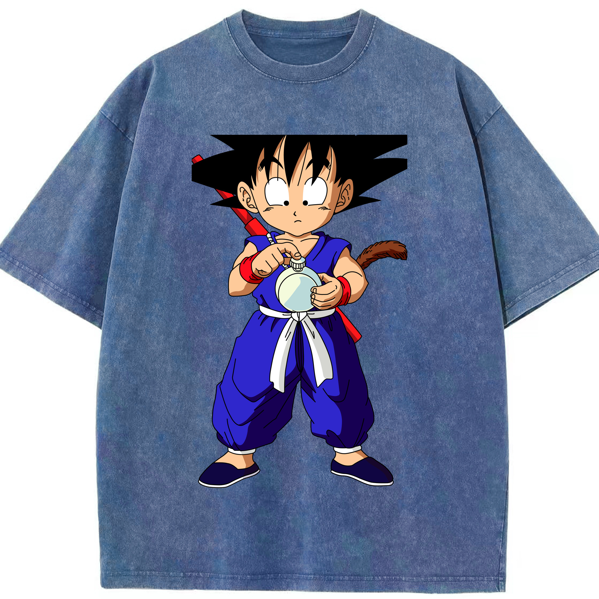 （画像用） ドラゴンボール 孫悟空（そん ごくう）Son Goku カカロット DRAGON BALL Kakarotto 綿100% ヴィンテージ風 半袖Tシャツ（フロントプリント）
