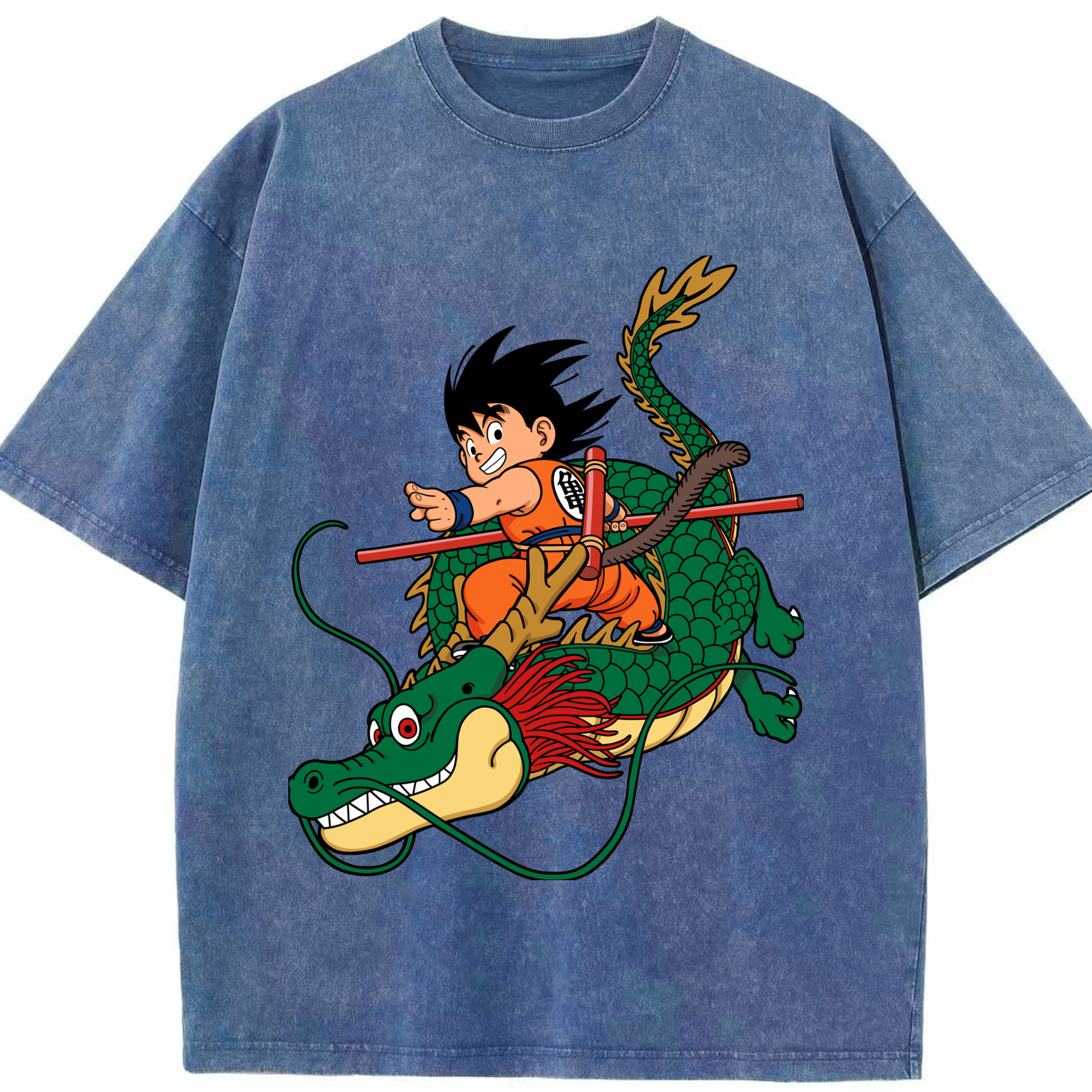 （画像用） ドラゴンボール 孫悟空（そん ごくう）Son Goku カカロット DRAGON BALL Kakarotto 綿100% ヴィンテージ風 半袖Tシャツ（フロントプリント）