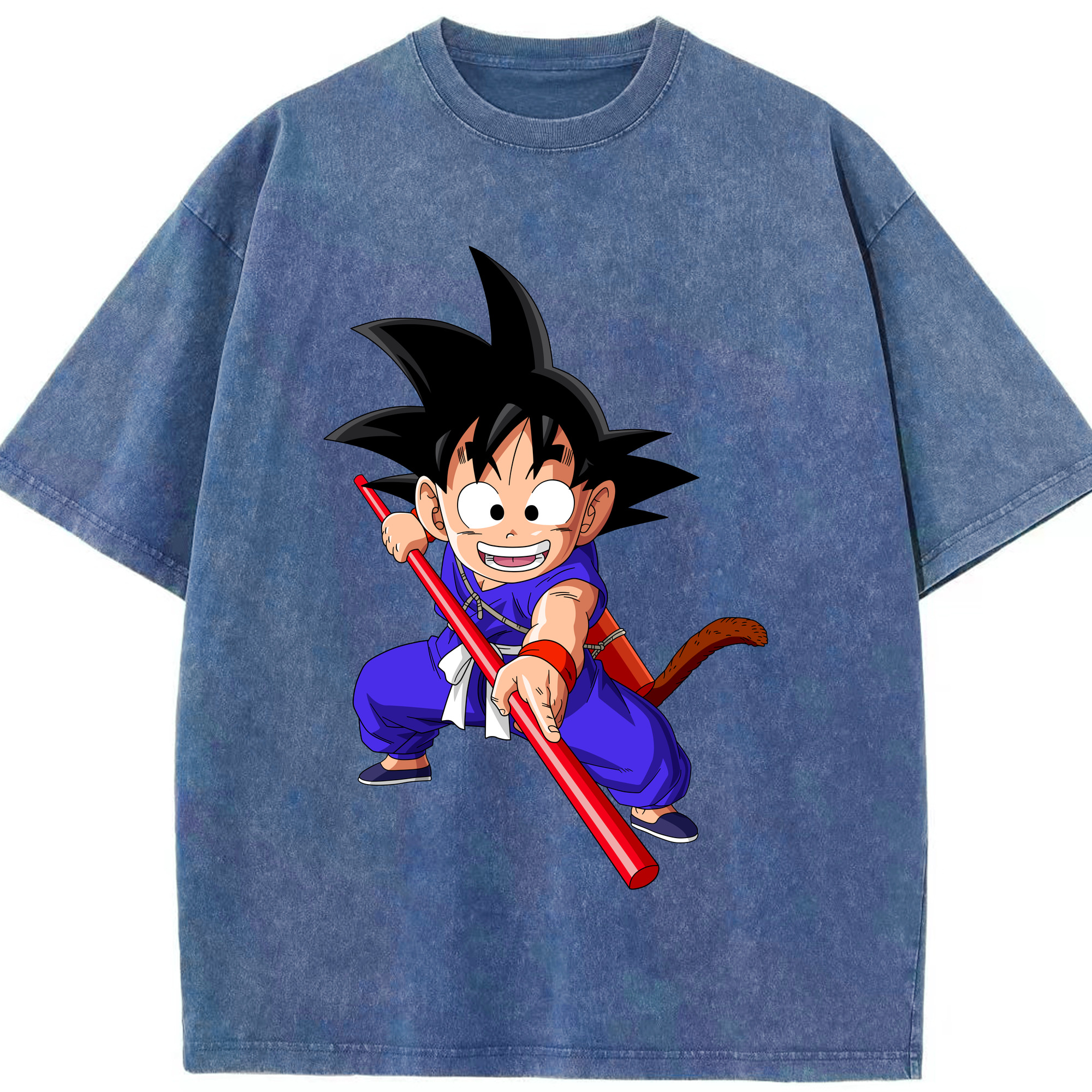 （画像用） ドラゴンボール 孫悟空（そん ごくう）Son Goku カカロット DRAGON BALL Kakarotto 綿100% ヴィンテージ風 半袖Tシャツ（フロントプリント）