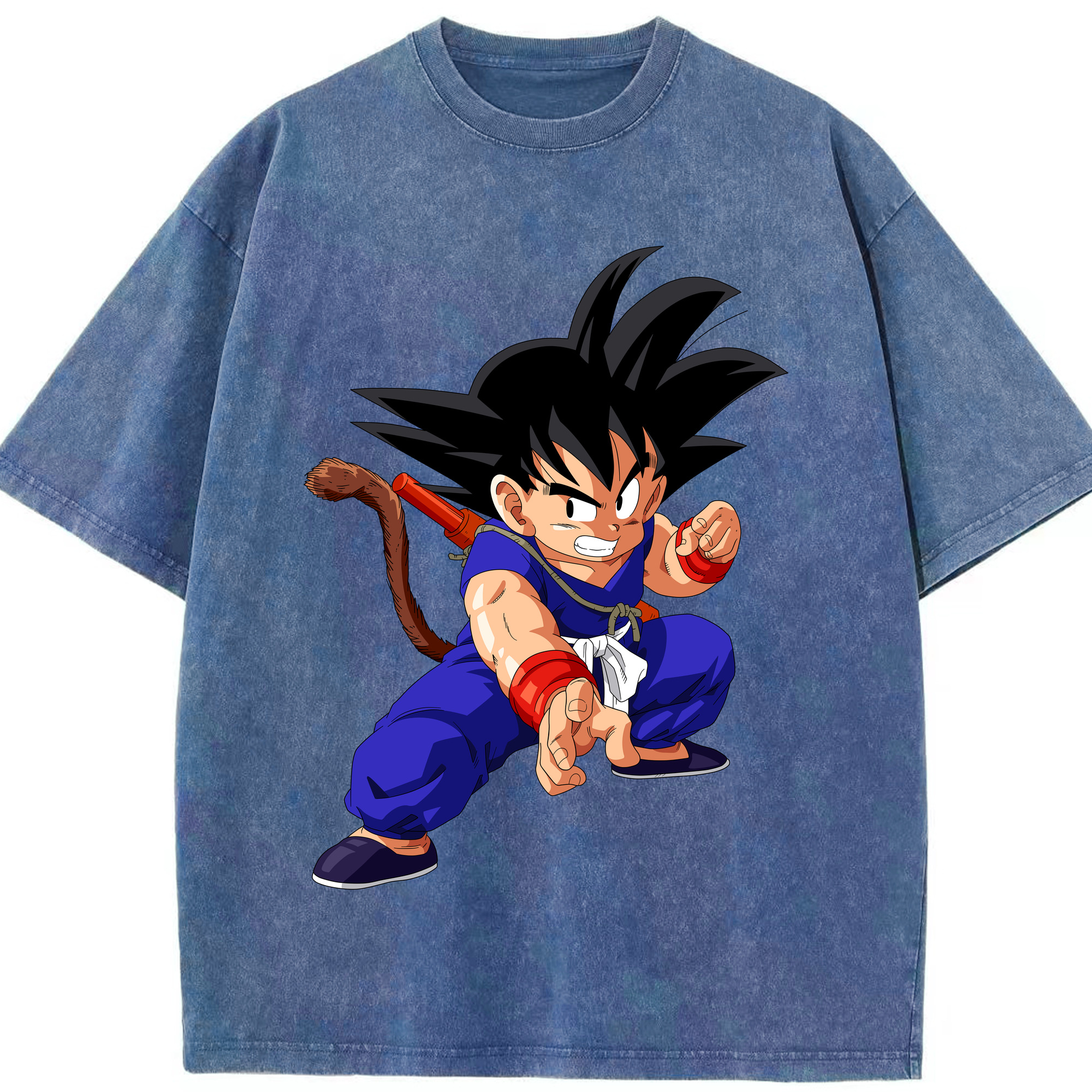 （画像用） ドラゴンボール 孫悟空（そん ごくう）Son Goku カカロット DRAGON BALL Kakarotto 綿100% ヴィンテージ風 半袖Tシャツ（フロントプリント）