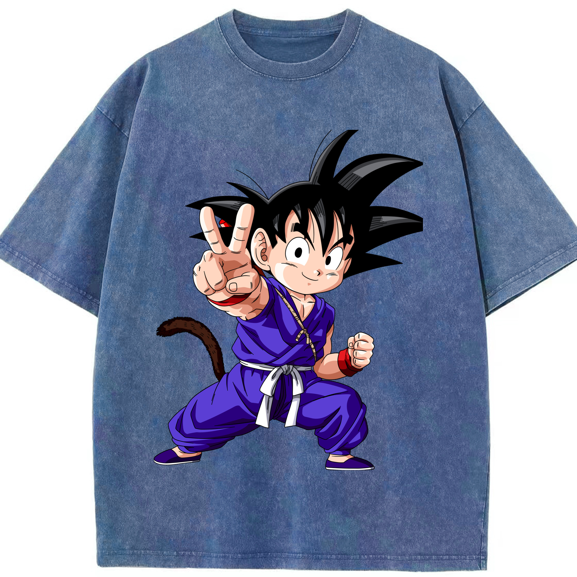 （画像用） ドラゴンボール 孫悟空（そん ごくう）Son Goku カカロット DRAGON BALL Kakarotto 綿100% ヴィンテージ風 半袖Tシャツ（フロントプリント）