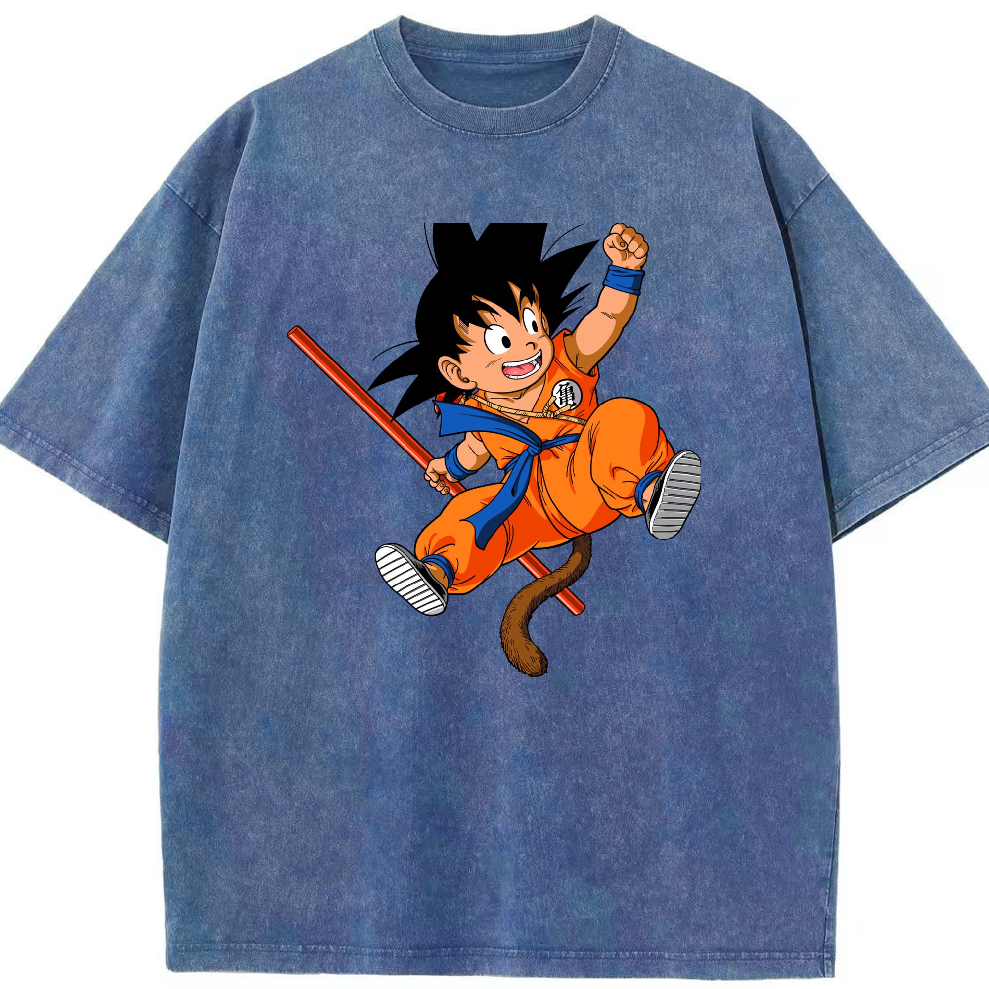 （画像用） ドラゴンボール 孫悟空（そん ごくう）Son Goku カカロット DRAGON BALL Kakarotto 綿100% ヴィンテージ風 半袖Tシャツ（フロントプリント）