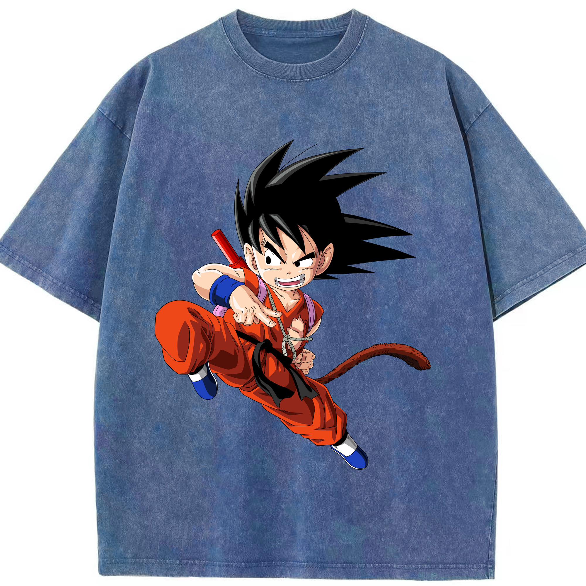（画像用） ドラゴンボール 孫悟空（そん ごくう）Son Goku カカロット DRAGON BALL Kakarotto 綿100% ヴィンテージ風 半袖Tシャツ（フロントプリント）