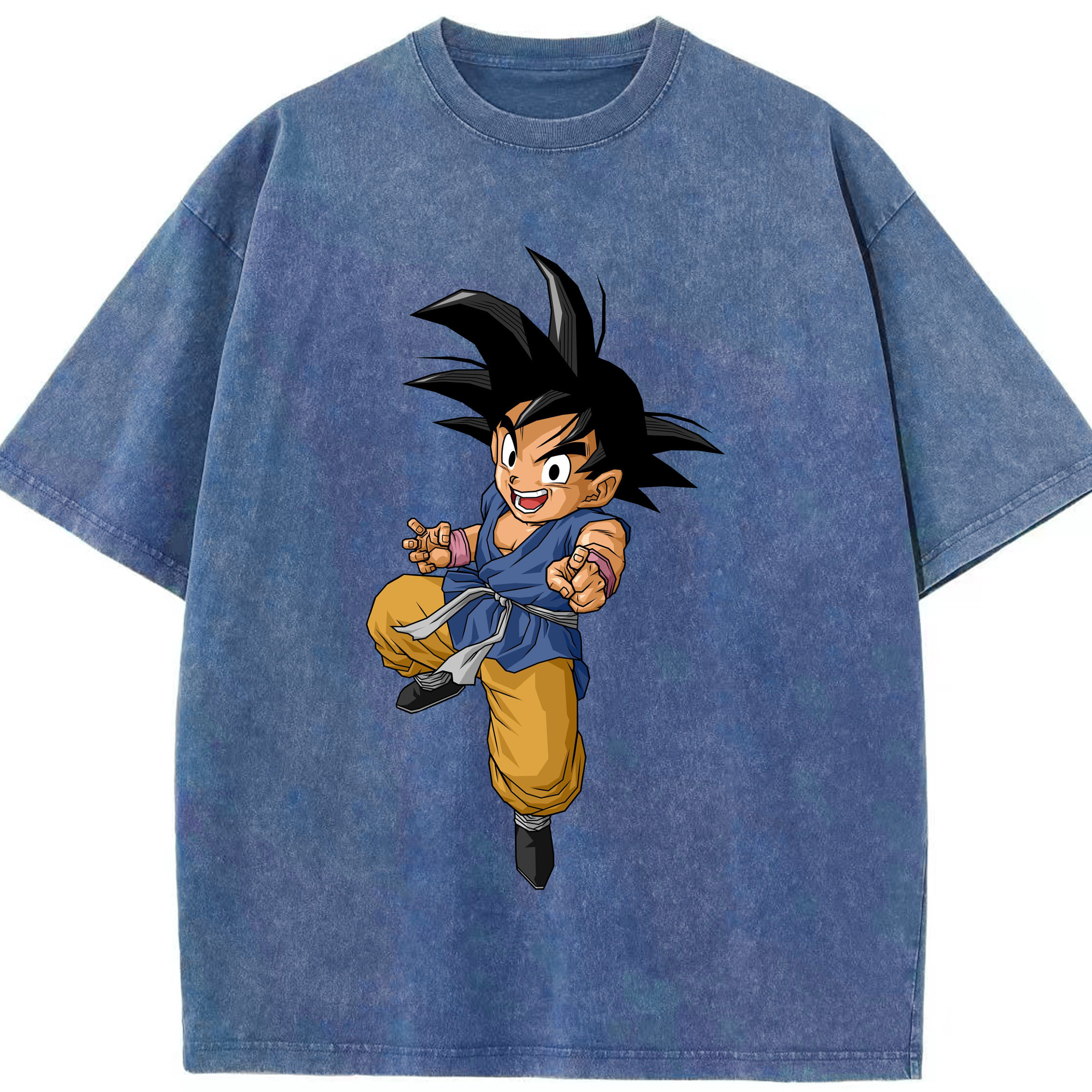 （画像用） ドラゴンボール 孫悟空（そん ごくう）Son Goku カカロット DRAGON BALL Kakarotto 綿100% ヴィンテージ風 半袖Tシャツ（フロントプリント）
