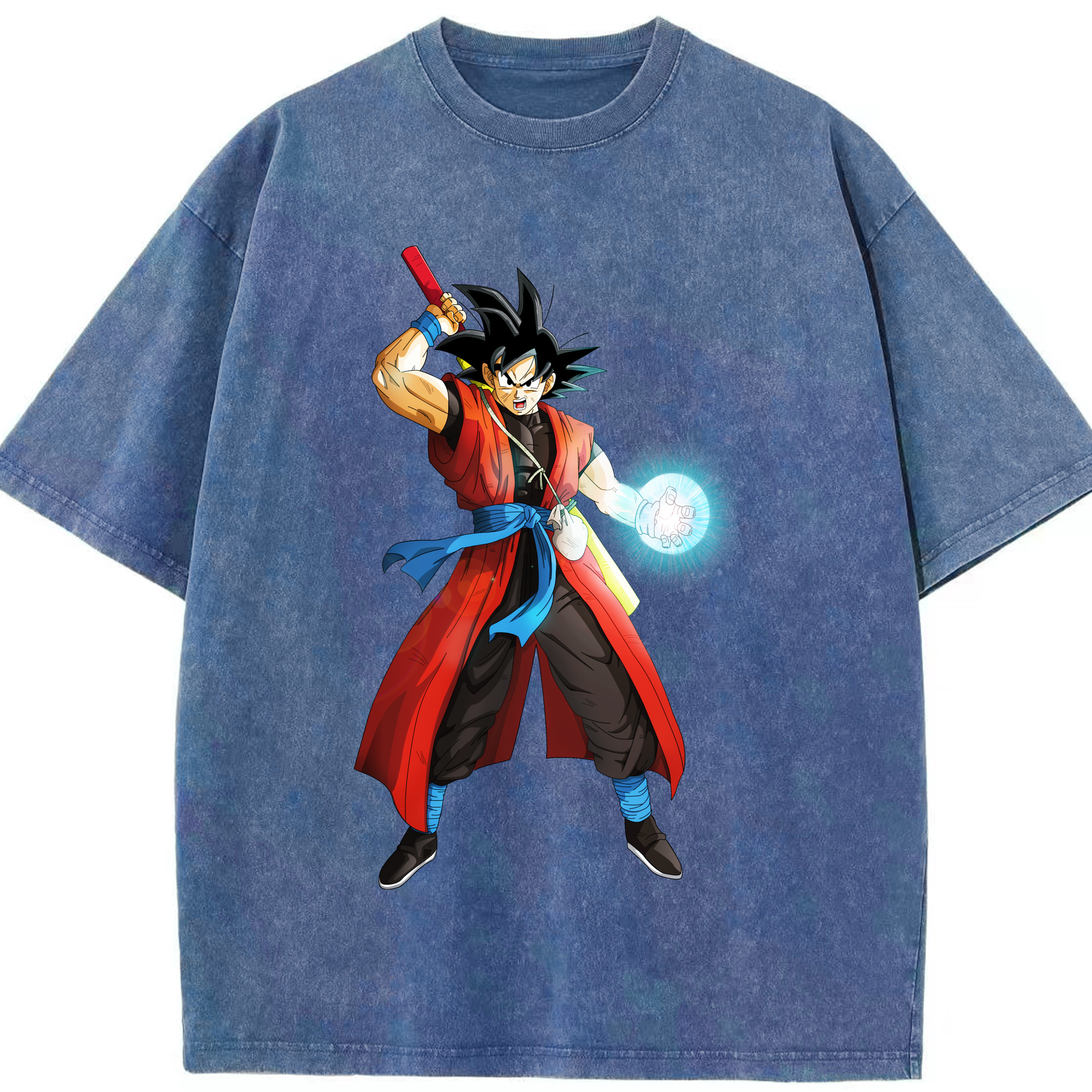 （画像用） ドラゴンボール 孫悟空（そん ごくう）Son Goku カカロット DRAGON BALL Kakarotto 綿100% ヴィンテージ風 半袖Tシャツ（フロントプリント）