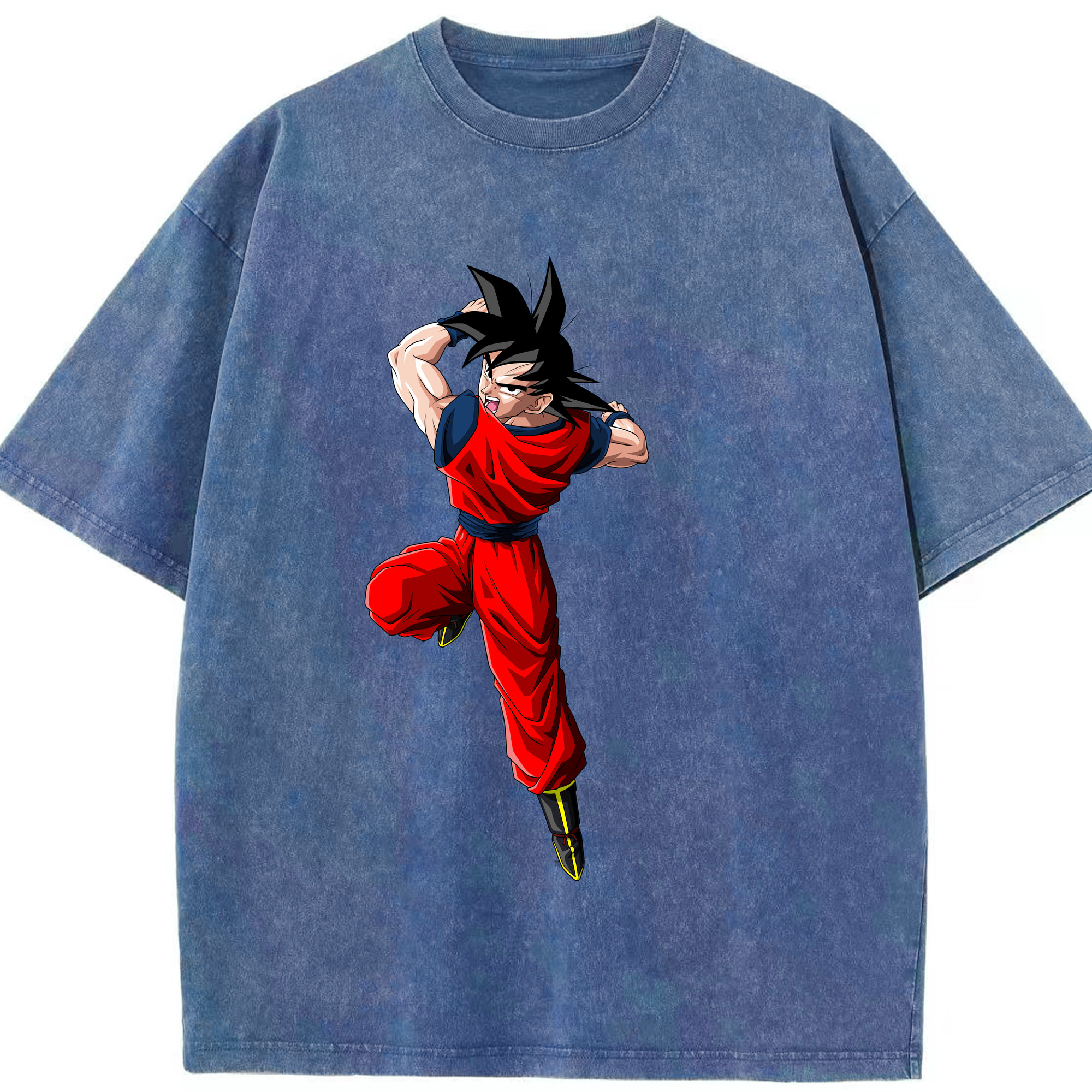（画像用） ドラゴンボール 孫悟空（そん ごくう）Son Goku カカロット DRAGON BALL Kakarotto 綿100% ヴィンテージ風 半袖Tシャツ（フロントプリント）
