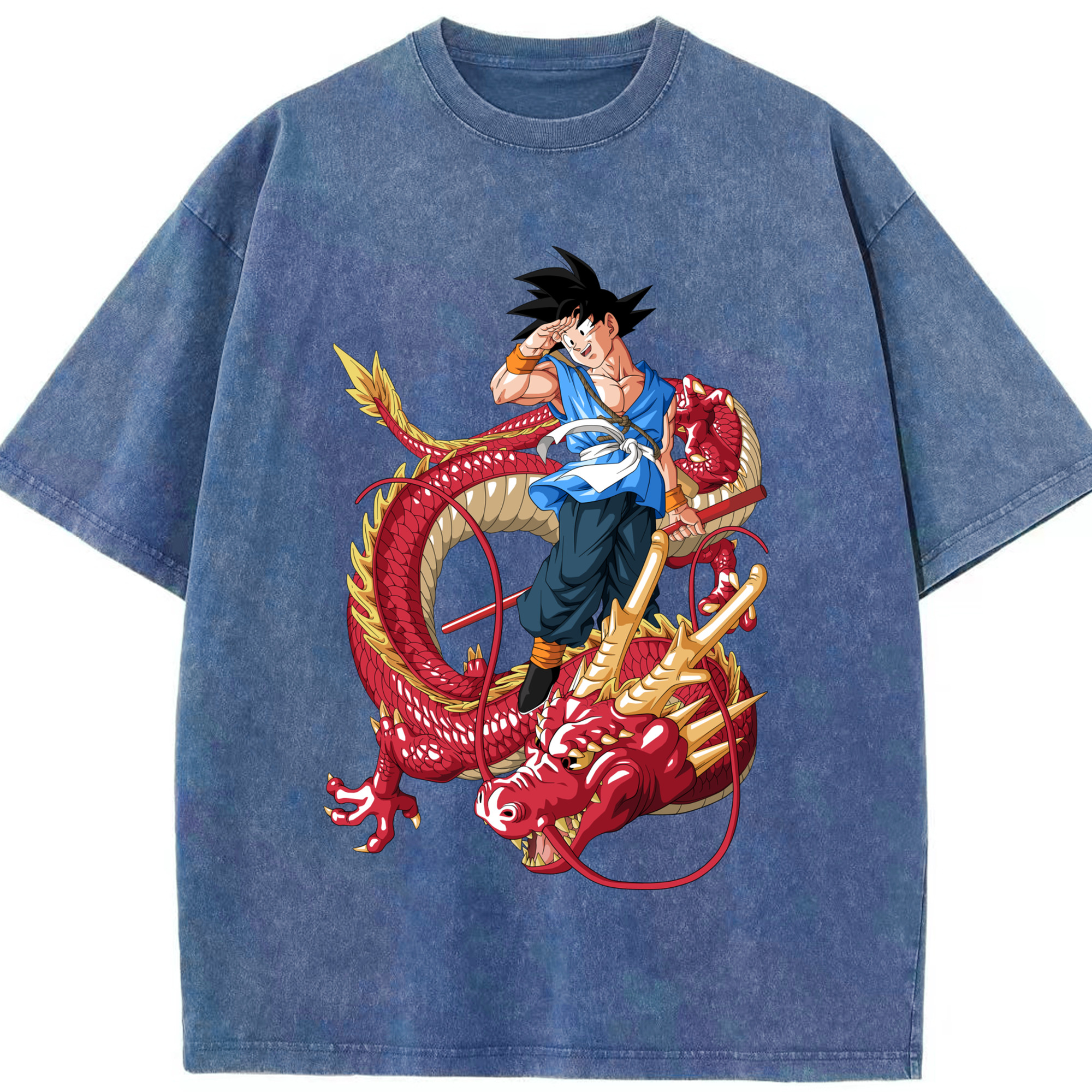 ドラゴンボール 孫悟空（そん ごくう）Son Goku カカロット DRAGON BALL Kakarotto 綿100% ヴィンテージ風 半袖Tシャツ（フロントプリント）