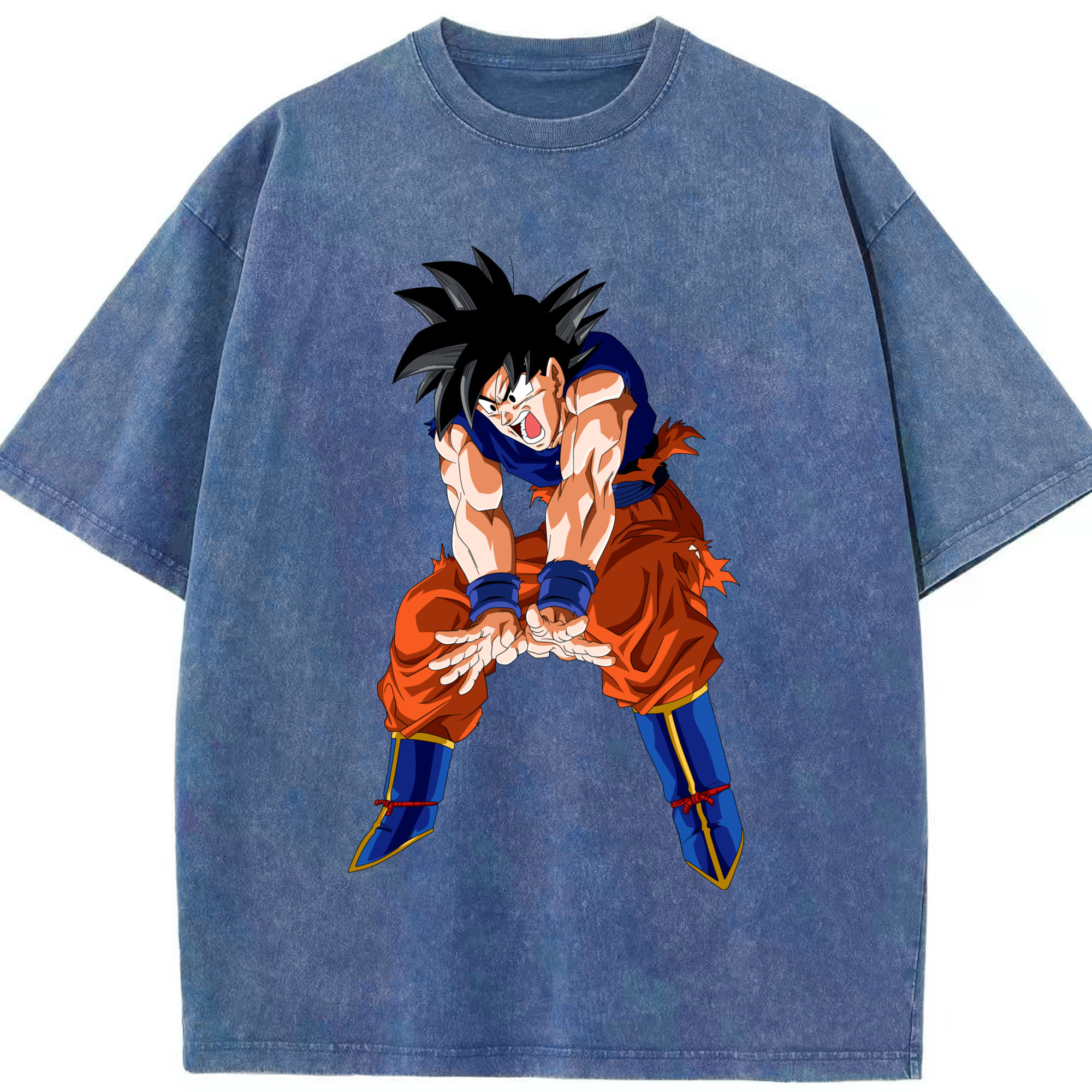 （画像用） ドラゴンボール 孫悟空（そん ごくう）Son Goku カカロット DRAGON BALL Kakarotto 綿100% ヴィンテージ風 半袖Tシャツ（フロントプリント）