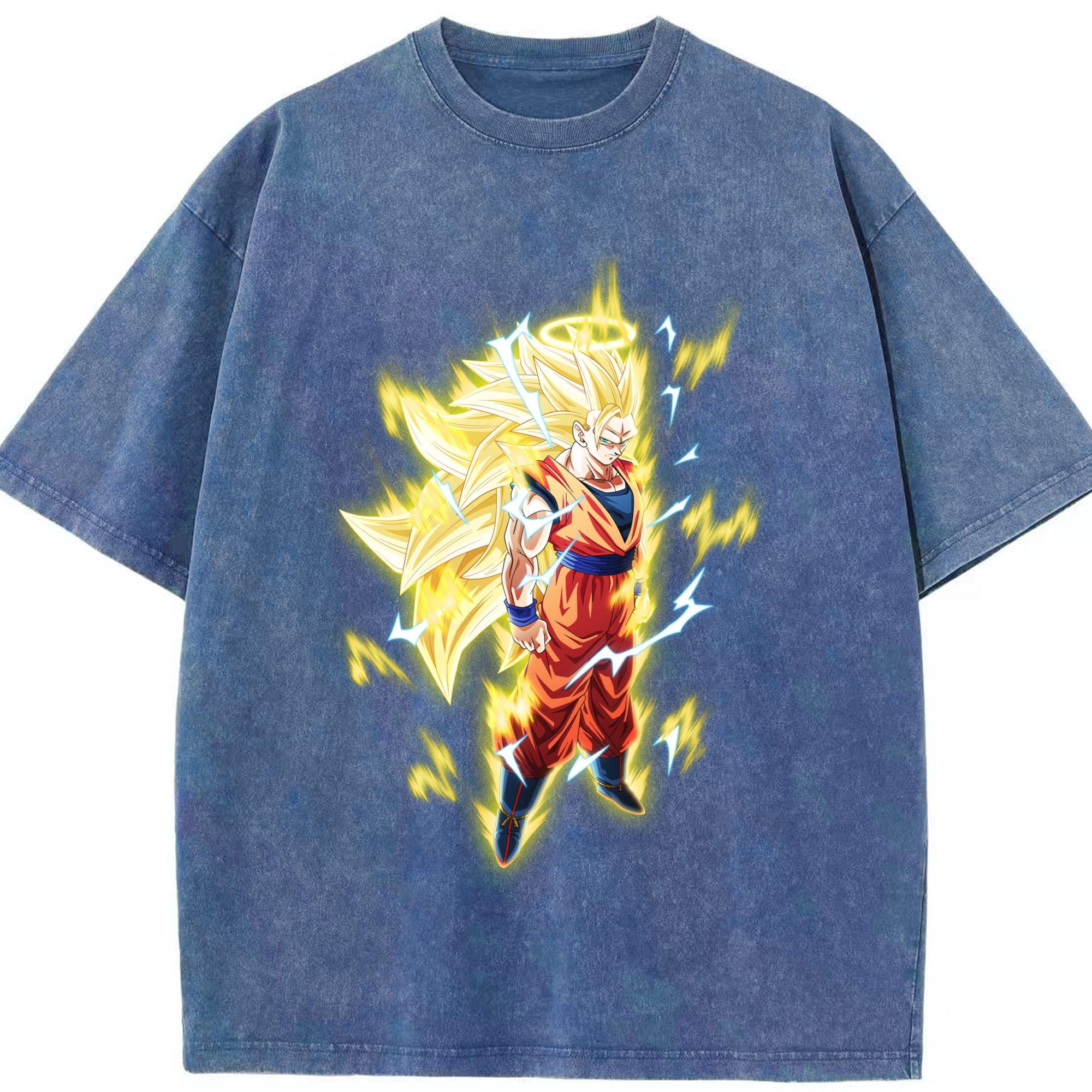 （画像用） ドラゴンボール 孫悟空（そん ごくう）Son Goku カカロット DRAGON BALL Kakarotto 綿100% ヴィンテージ風 半袖Tシャツ（フロントプリント）