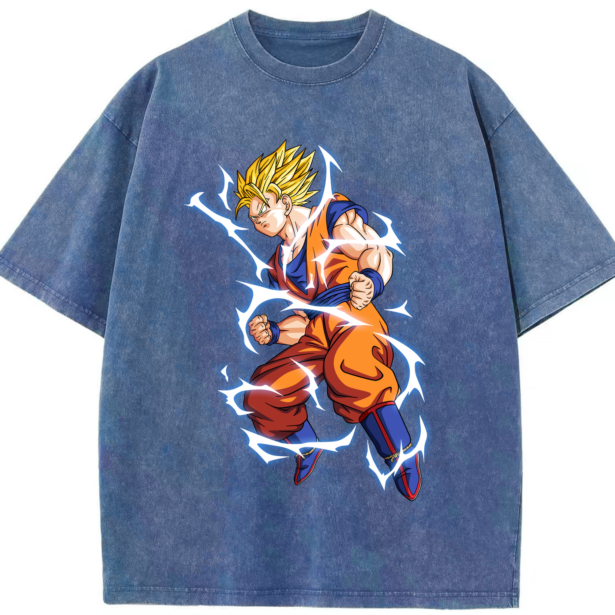 （画像用） ドラゴンボール 孫悟空（そん ごくう）Son Goku カカロット DRAGON BALL Kakarotto 綿100% ヴィンテージ風 半袖Tシャツ（フロントプリント）