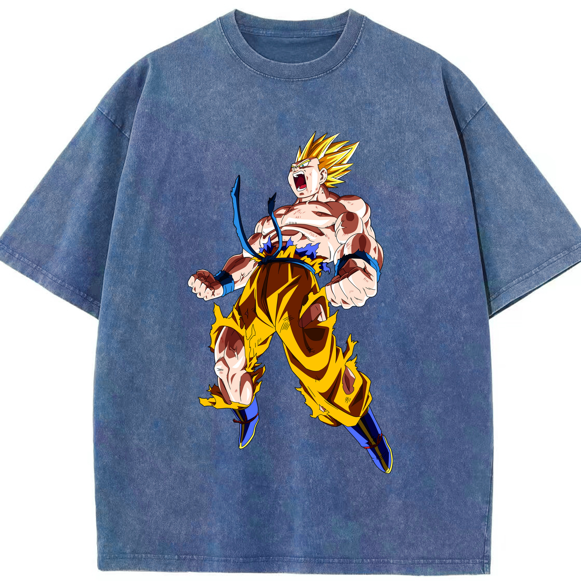 （画像用） ドラゴンボール 孫悟空（そん ごくう）Son Goku カカロット DRAGON BALL Kakarotto 綿100% ヴィンテージ風 半袖Tシャツ（フロントプリント）