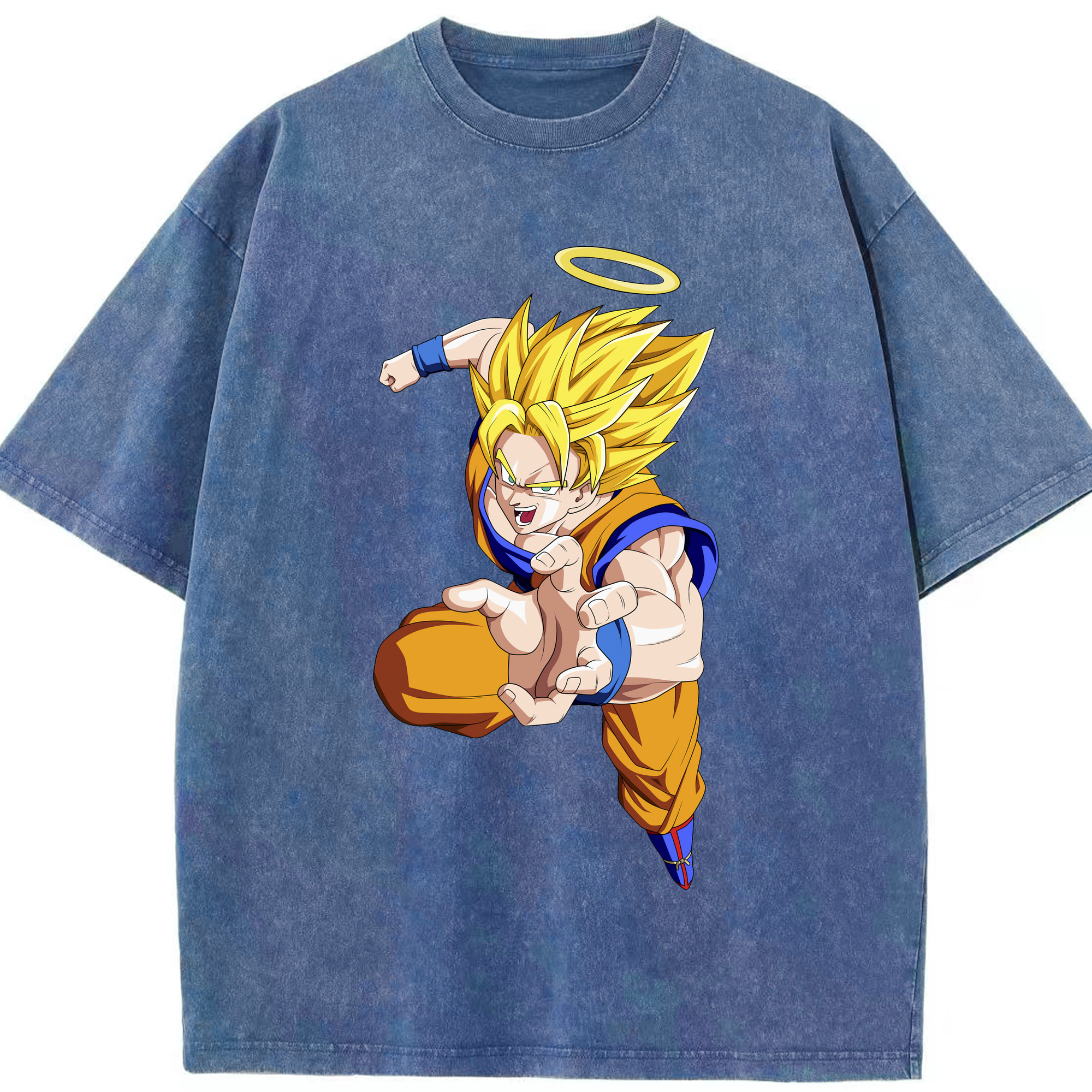 （画像用） ドラゴンボール 孫悟空（そん ごくう）Son Goku カカロット DRAGON BALL Kakarotto 綿100% ヴィンテージ風 半袖Tシャツ（フロントプリント）