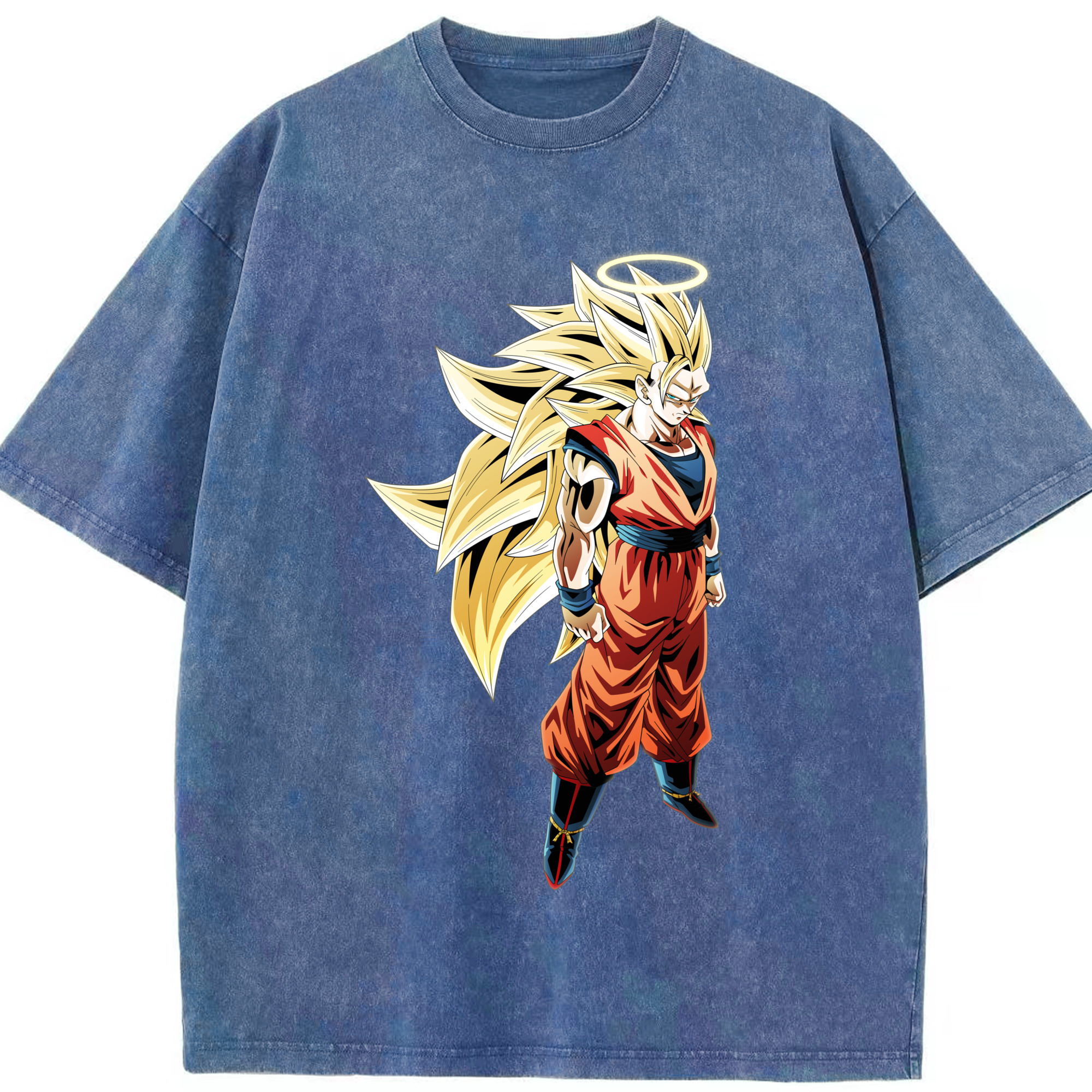 （画像用） ドラゴンボール 孫悟空（そん ごくう）Son Goku カカロット DRAGON BALL Kakarotto 綿100% ヴィンテージ風 半袖Tシャツ（フロントプリント）