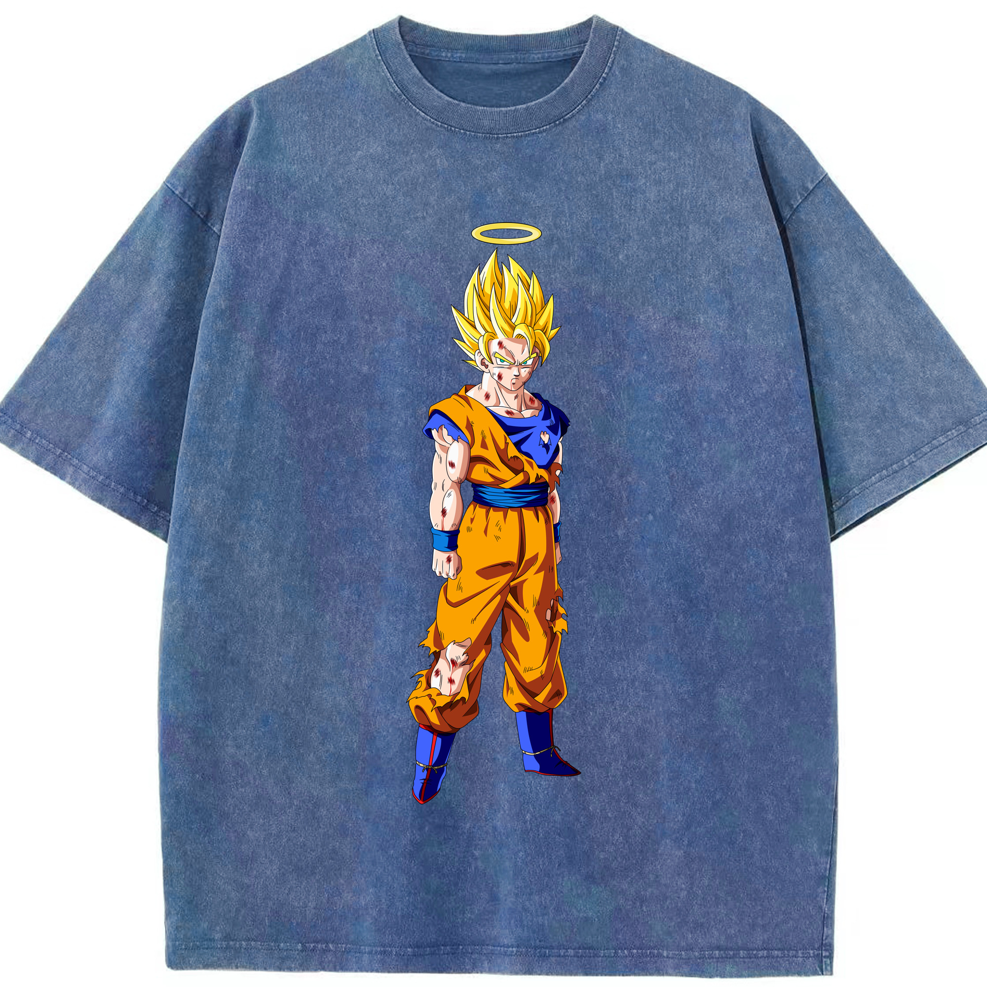（画像用） ドラゴンボール 孫悟空（そん ごくう）Son Goku カカロット DRAGON BALL Kakarotto 綿100% ヴィンテージ風 半袖Tシャツ（フロントプリント）