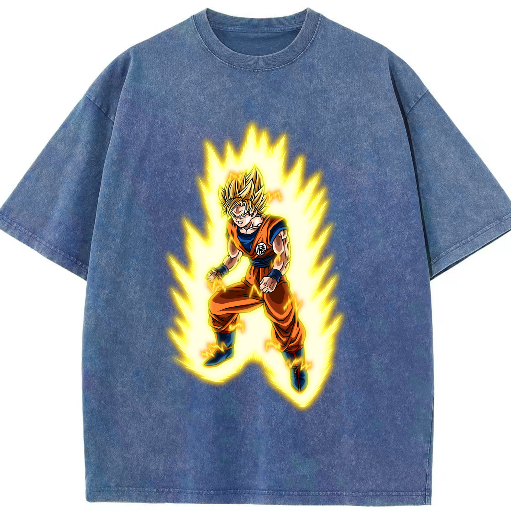 （画像用） ドラゴンボール 孫悟空（そん ごくう）Son Goku カカロット DRAGON BALL Kakarotto 綿100% ヴィンテージ風 半袖Tシャツ（フロントプリント）