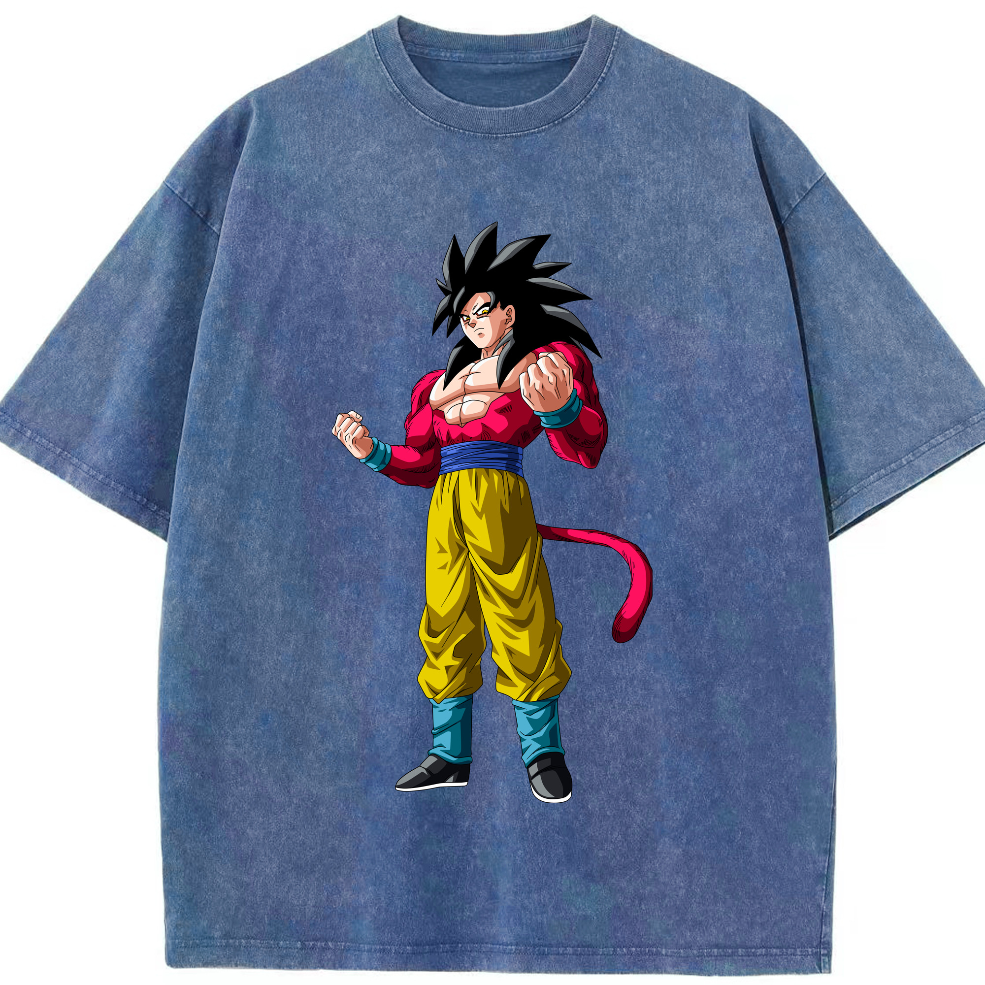 （画像用） ドラゴンボール 孫悟空（そん ごくう）Son Goku カカロット DRAGON BALL Kakarotto 綿100% ヴィンテージ風 半袖Tシャツ（フロントプリント）