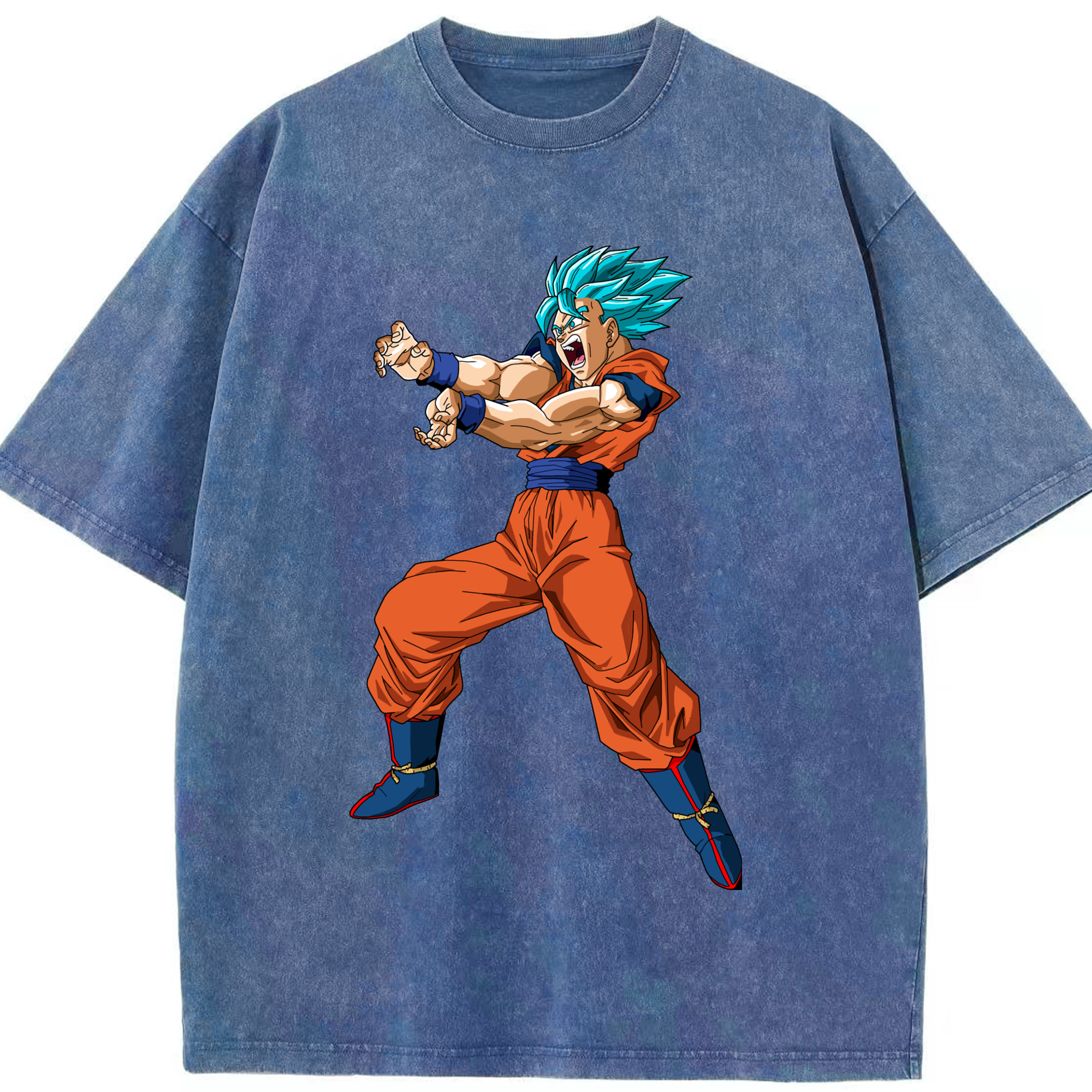 （画像用） ドラゴンボール 孫悟空（そん ごくう）Son Goku カカロット DRAGON BALL Kakarotto 綿100% ヴィンテージ風 半袖Tシャツ（フロントプリント）