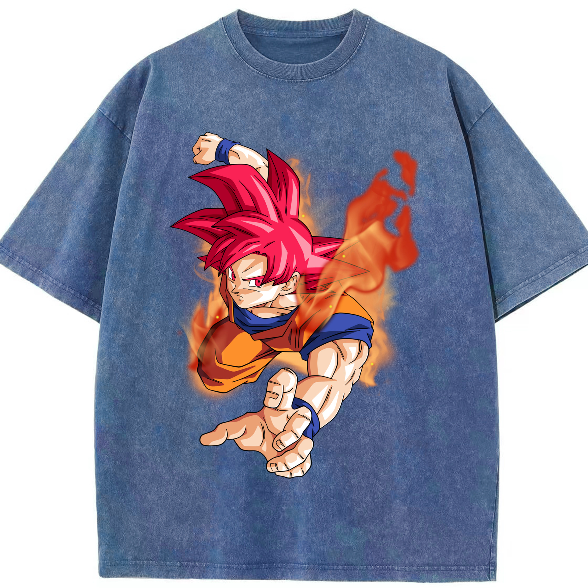 （画像用） ドラゴンボール 孫悟空（そん ごくう）Son Goku カカロット DRAGON BALL Kakarotto 綿100% ヴィンテージ風 半袖Tシャツ（フロントプリント）